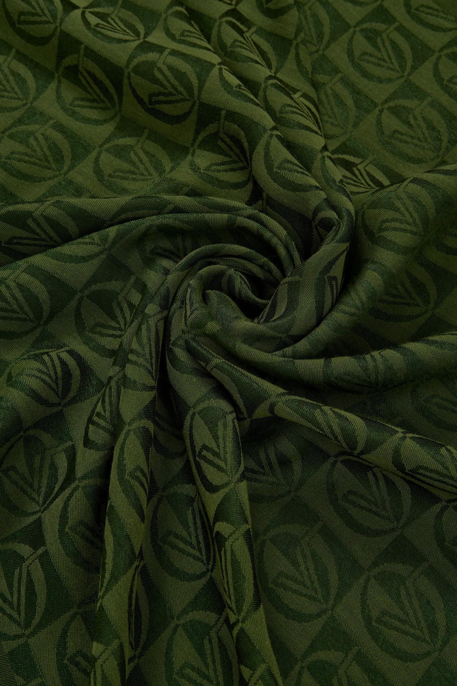 Valentino Orlandi Alia, Jakarlı Lyocell Şal - Dama Desen - 19 - Zümrüt Yeşili