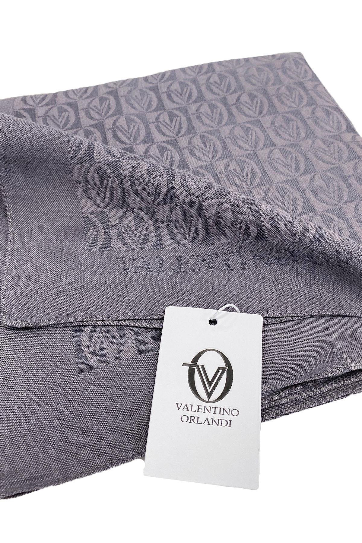 Valentino Orlandi Alia, Jakarlı Lyocell Eşarp - Dama Desen - 08 - Antrasit