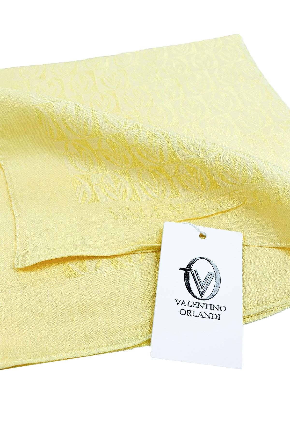 Valentino Orlandi Alia, Jakarlı Lyocell Eşarp - Dama Desen - 09 - Sarı
