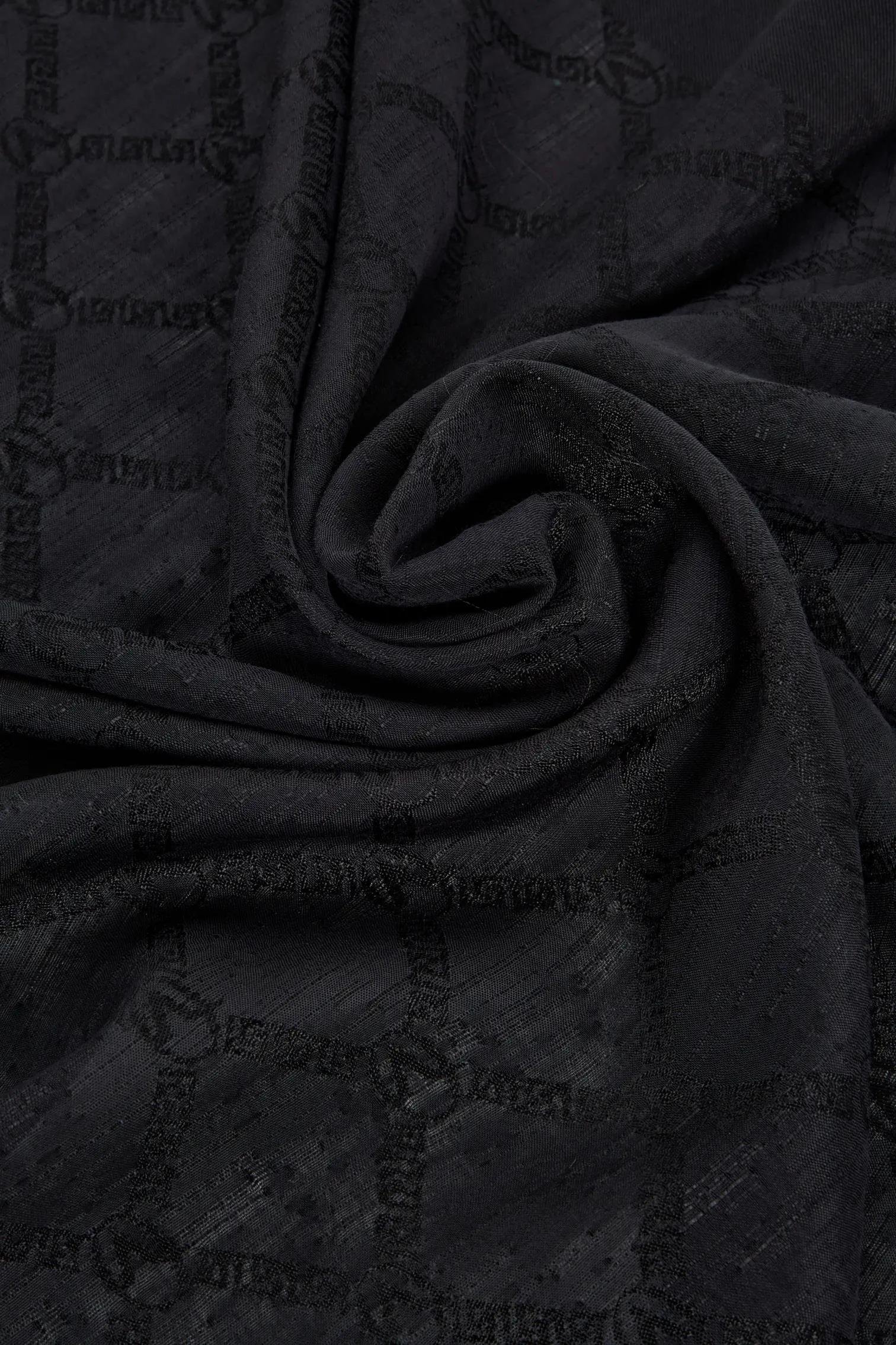 Valentino Orlandi Siena, Jakarlı Şal - Logo Desen - 01 - Siyah