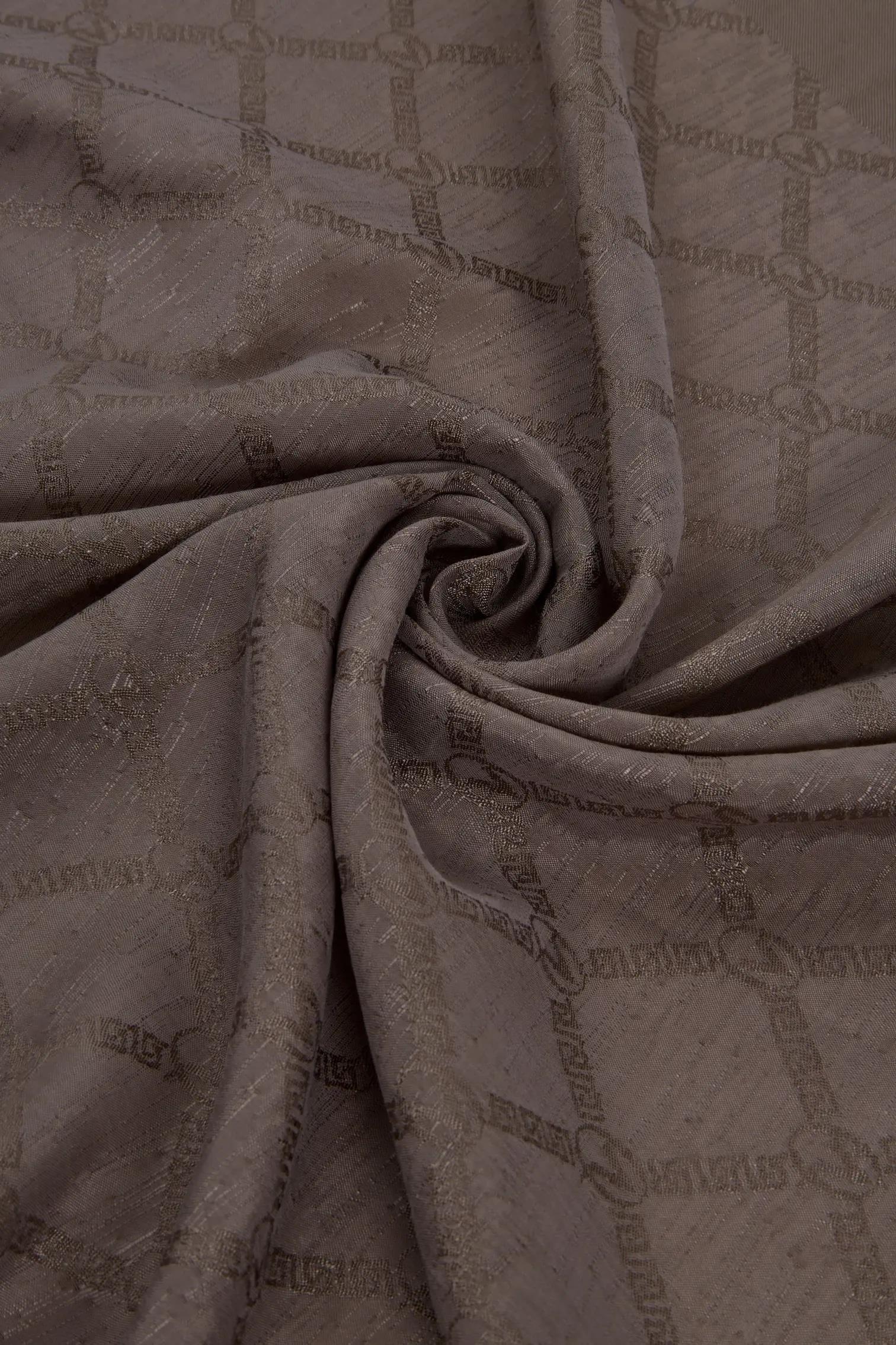 Valentino Orlandi Siena, Jakarlı Şal - Logo Desen - 16 - Vizon