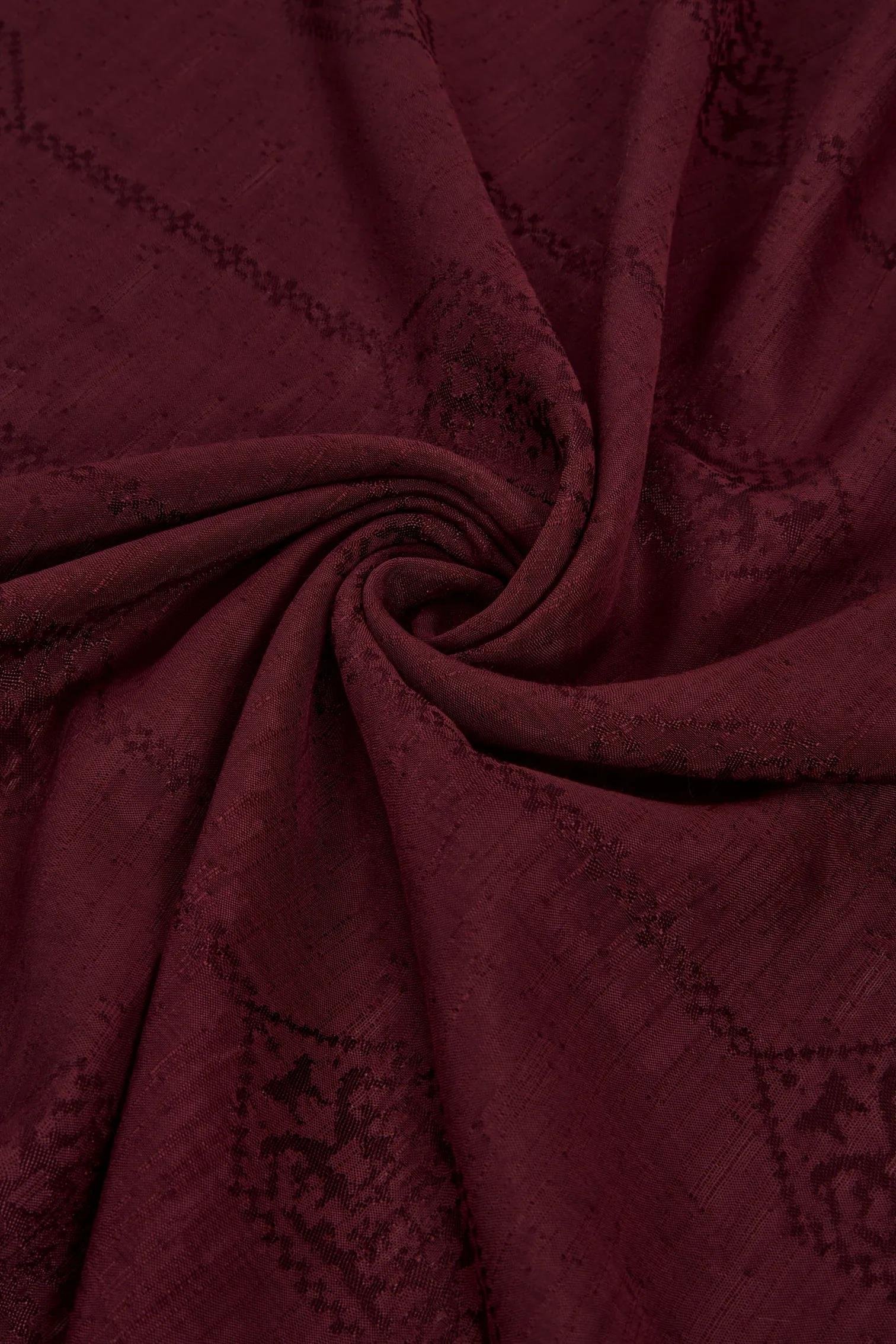 Valentino Orlandi Siena, Jakarlı Şal - Motif Desen - 05 - Bordo