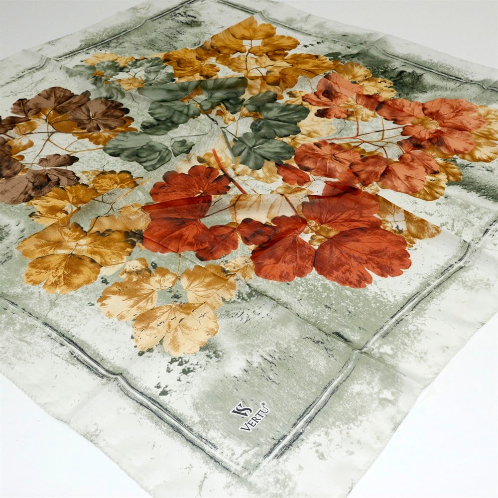 Vertu Çerçeveli Çiçek Desen Yazma - 12 Çağla