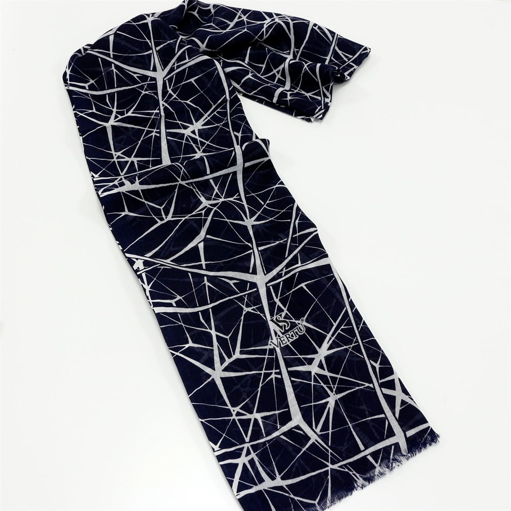 Vertu Geometrik Baskılı Şal - 39 Lacivert