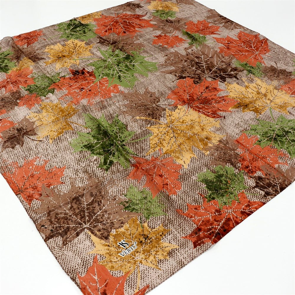 Vertu Yaprak Desenli Yazma - 13 Açık Kahve