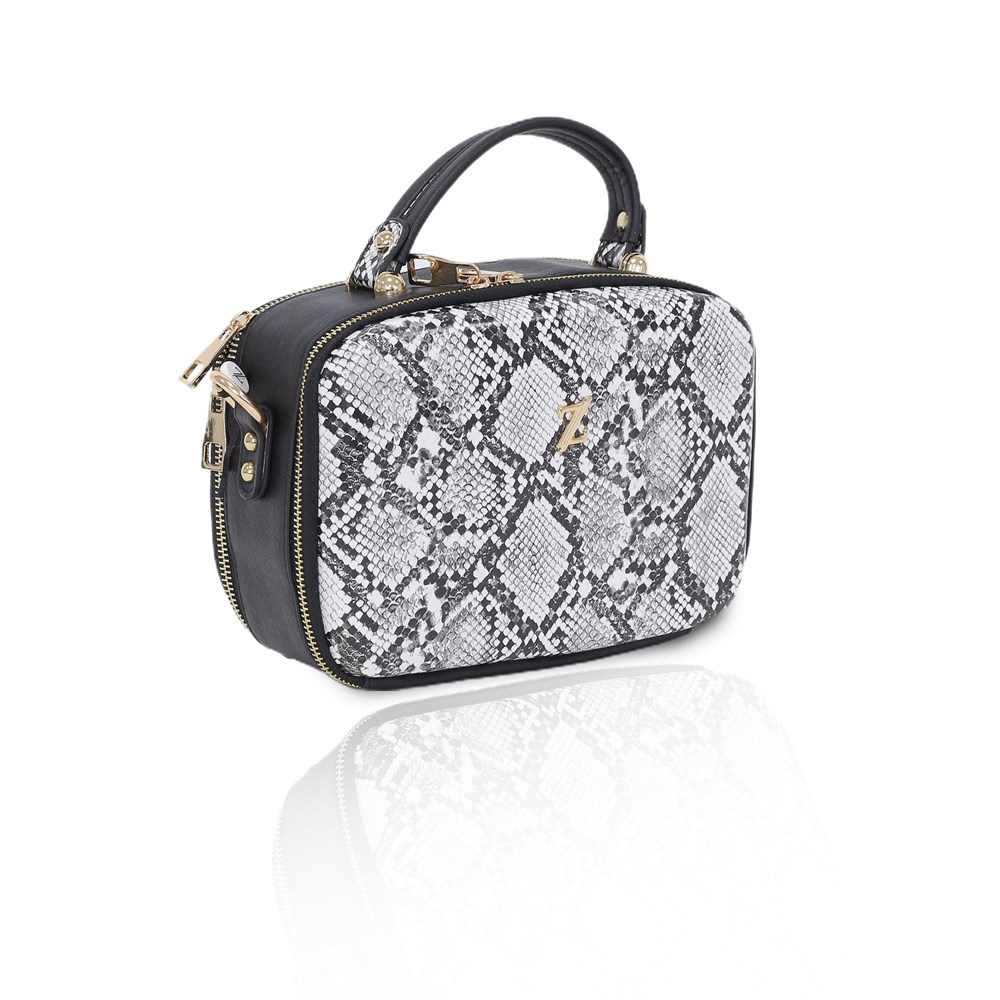 Zühre Çanta Yılan Deri - Z0227 - Siyah