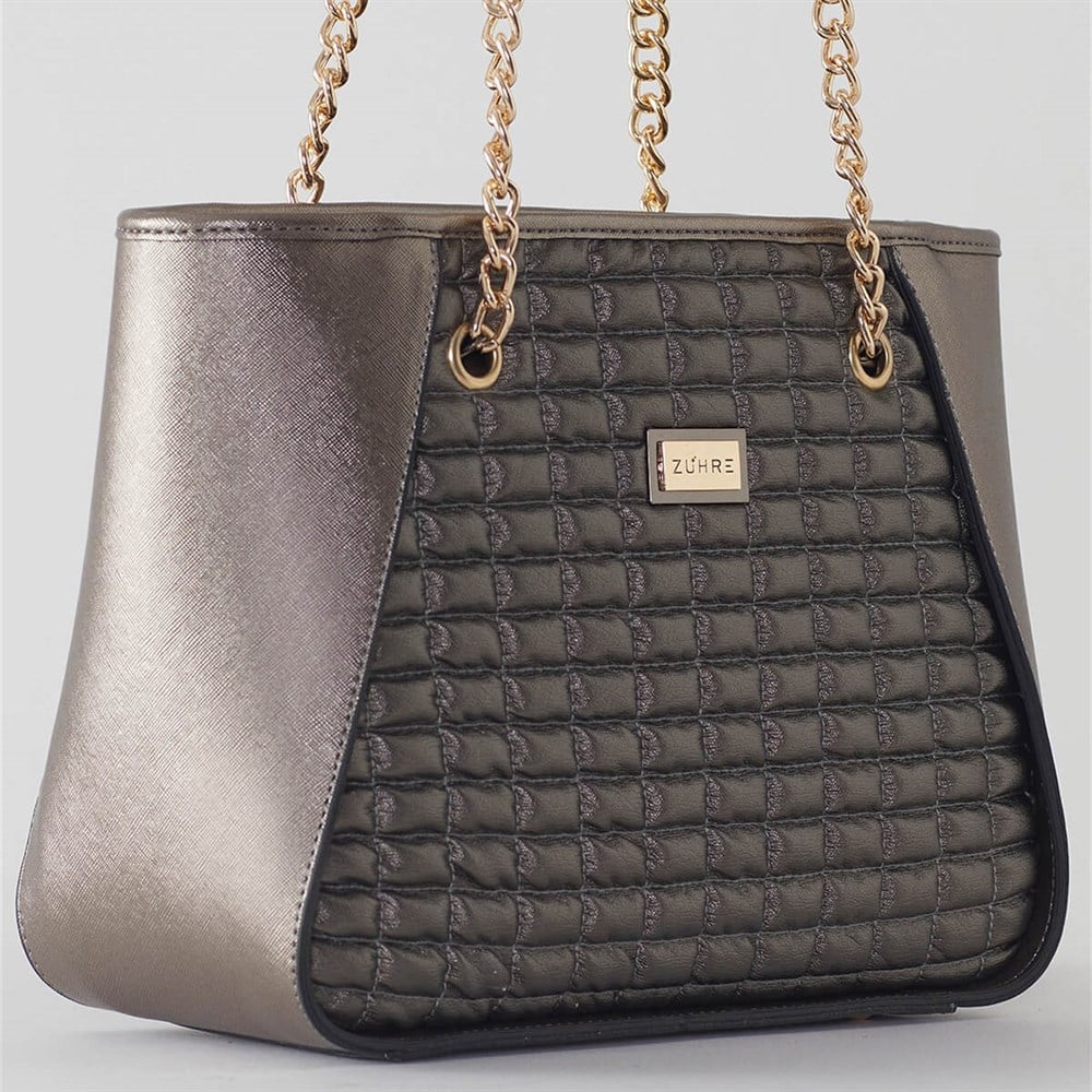 Zühre Deri Kapitone Çanta - Z0197 - Bronz