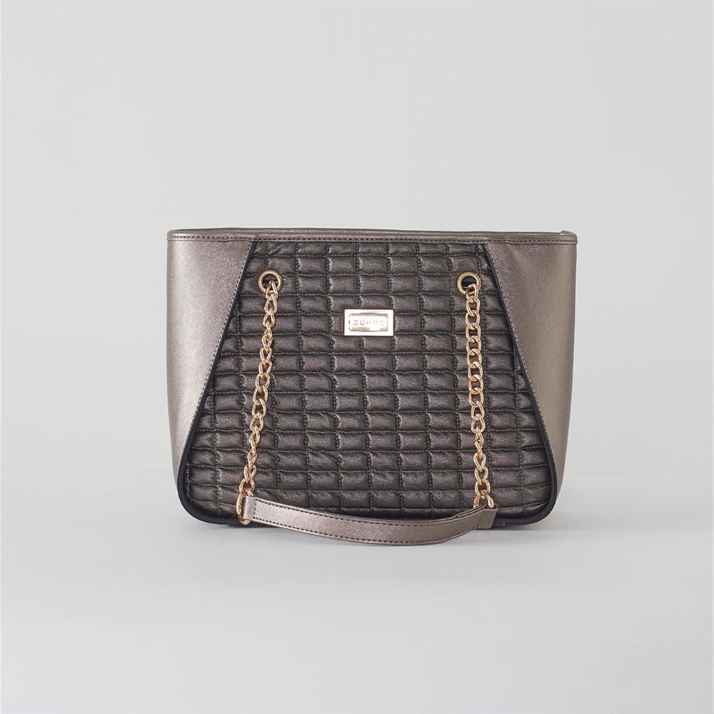 Zühre Deri Kapitone Çanta - Z0197 - Bronz