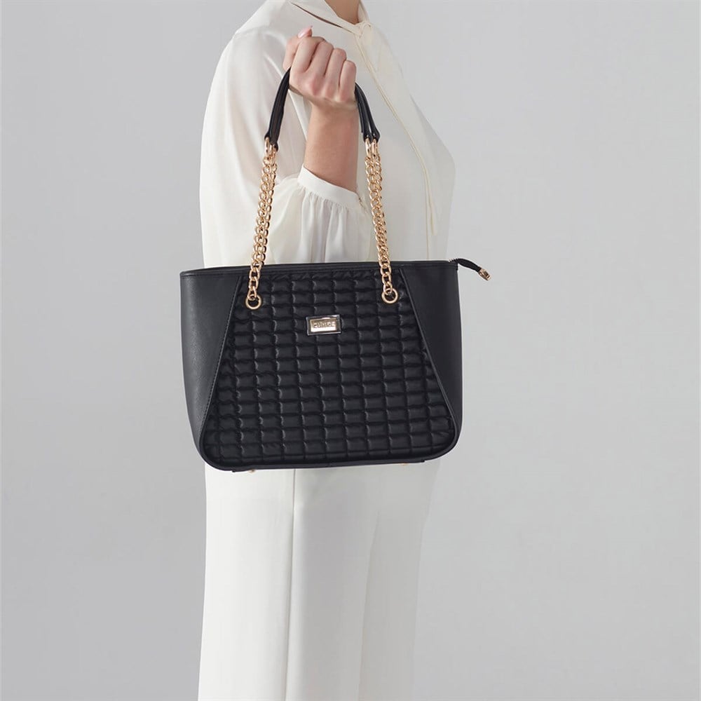 Zühre Deri Kapitone Çanta - Z0197 - Siyah