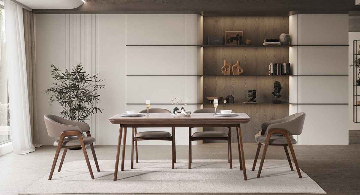 DELAMORE CEVİZ MASA TAKIMI