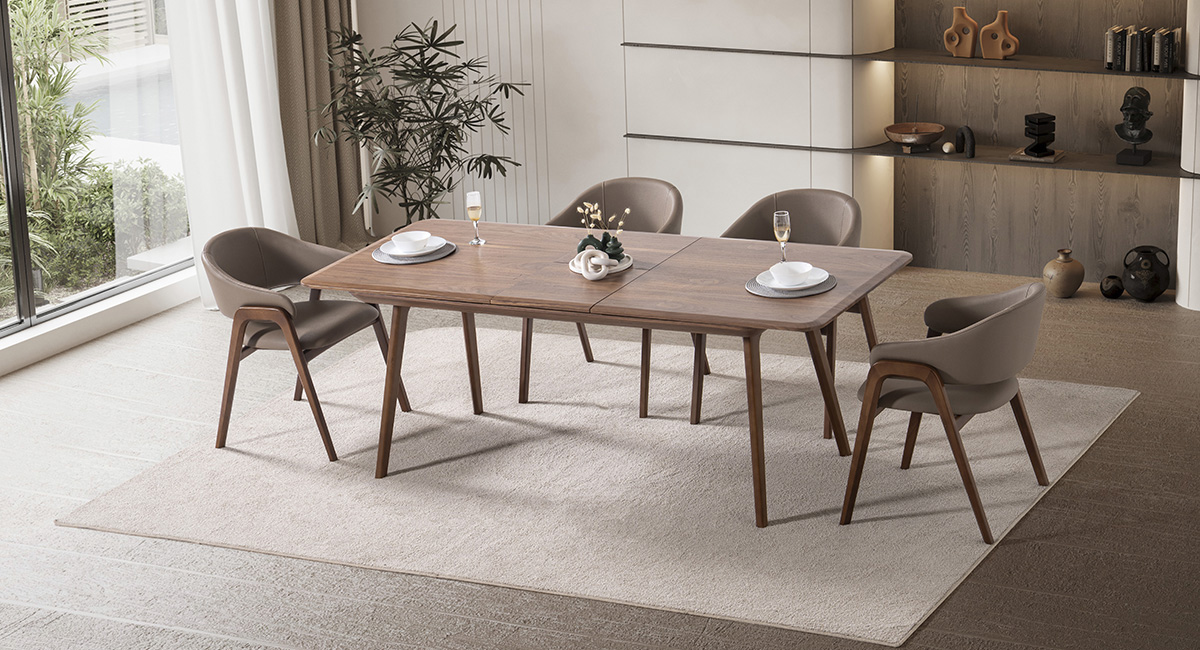 DELAMORE CEVİZ MASA TAKIMI