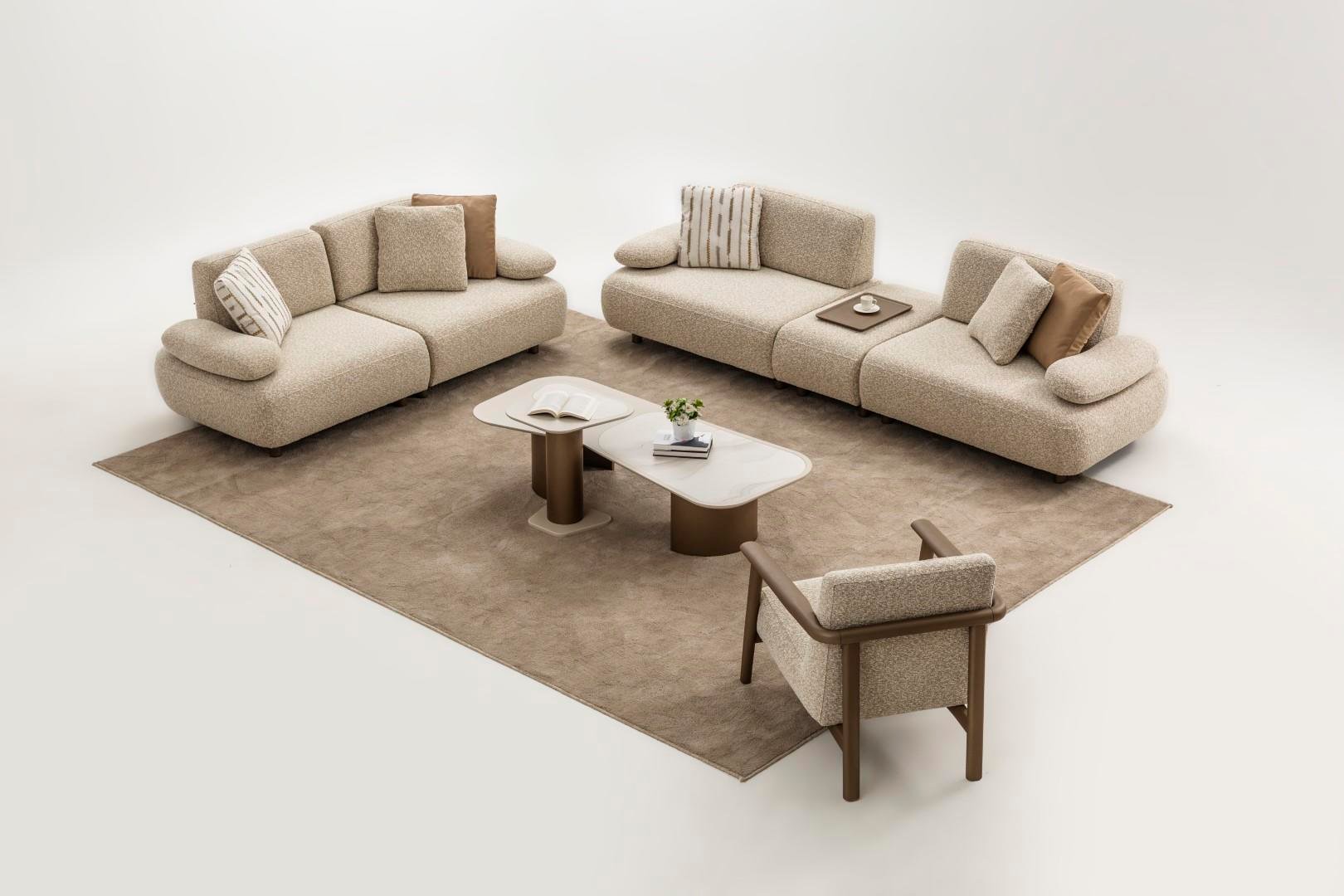 EFES KOLTUK TAKIMI (ÜÇLÜ PUF TEPSİLİ + ÜÇLÜ KOLTUK + BERJER )