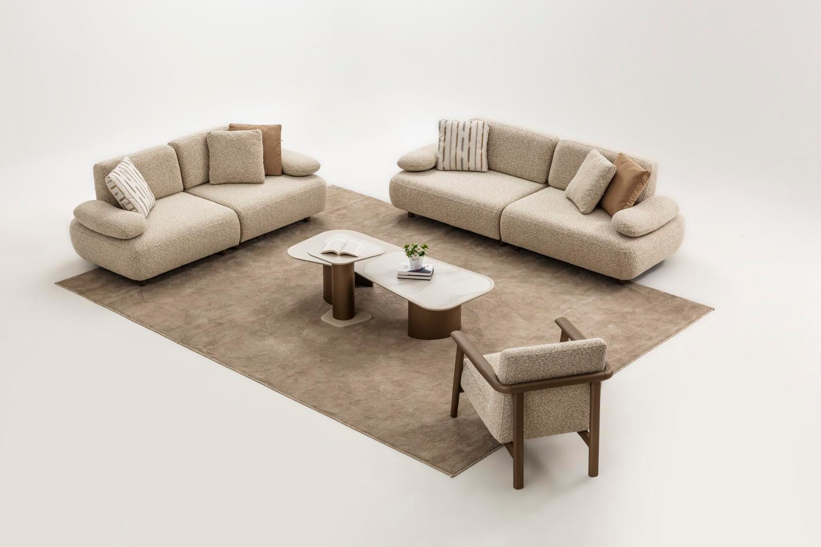 EFES KOLTUK TAKIMI (ÜÇLÜ PUF TEPSİLİ + ÜÇLÜ KOLTUK + BERJER )