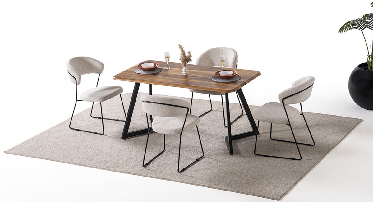 GLORİA SİYAH MASA TAKIMI