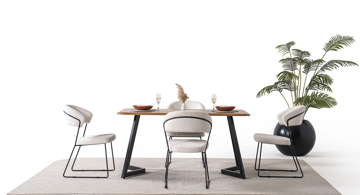 GLORİA SİYAH MASA TAKIMI