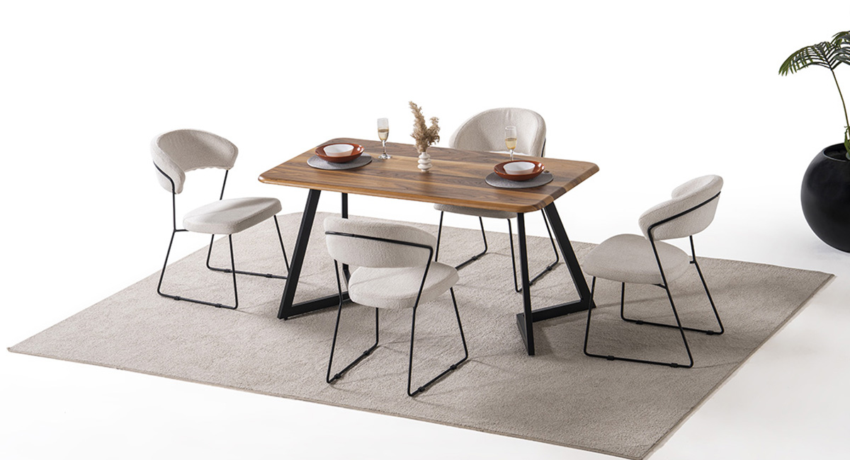 GLORİA SİYAH MASA TAKIMI