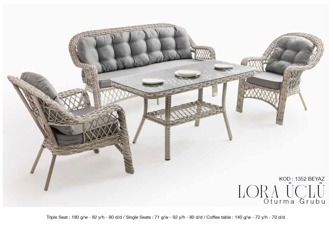 LORA ÜÇLÜ BAHÇE TAKIMI