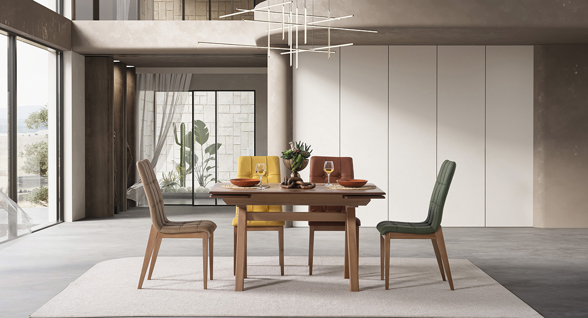 LUCCA CEVİZ MASA TAKIMI