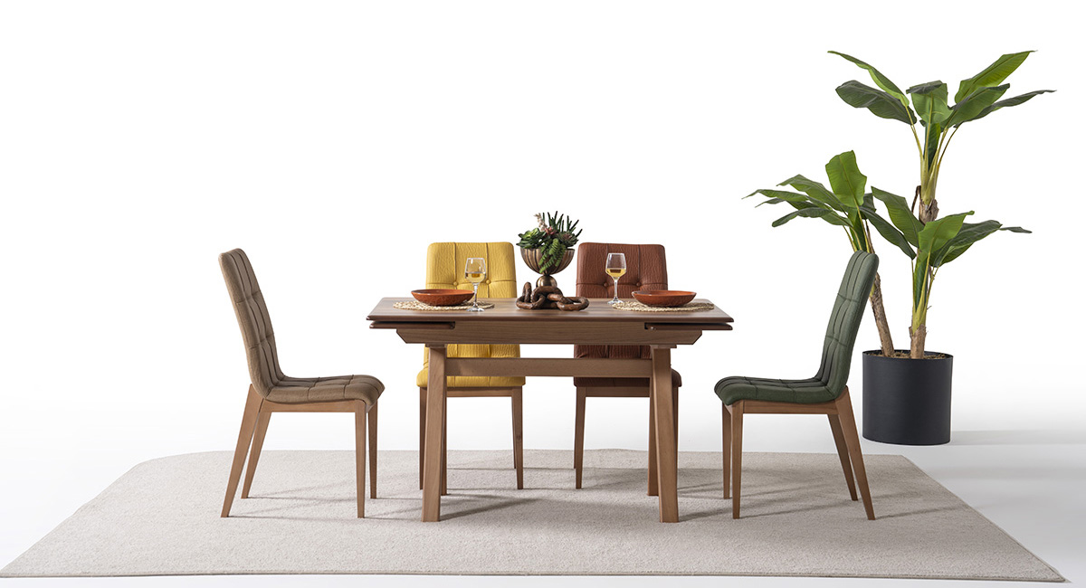 LUCCA CEVİZ MASA TAKIMI