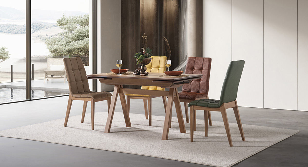 LUCCA CEVİZ MASA TAKIMI