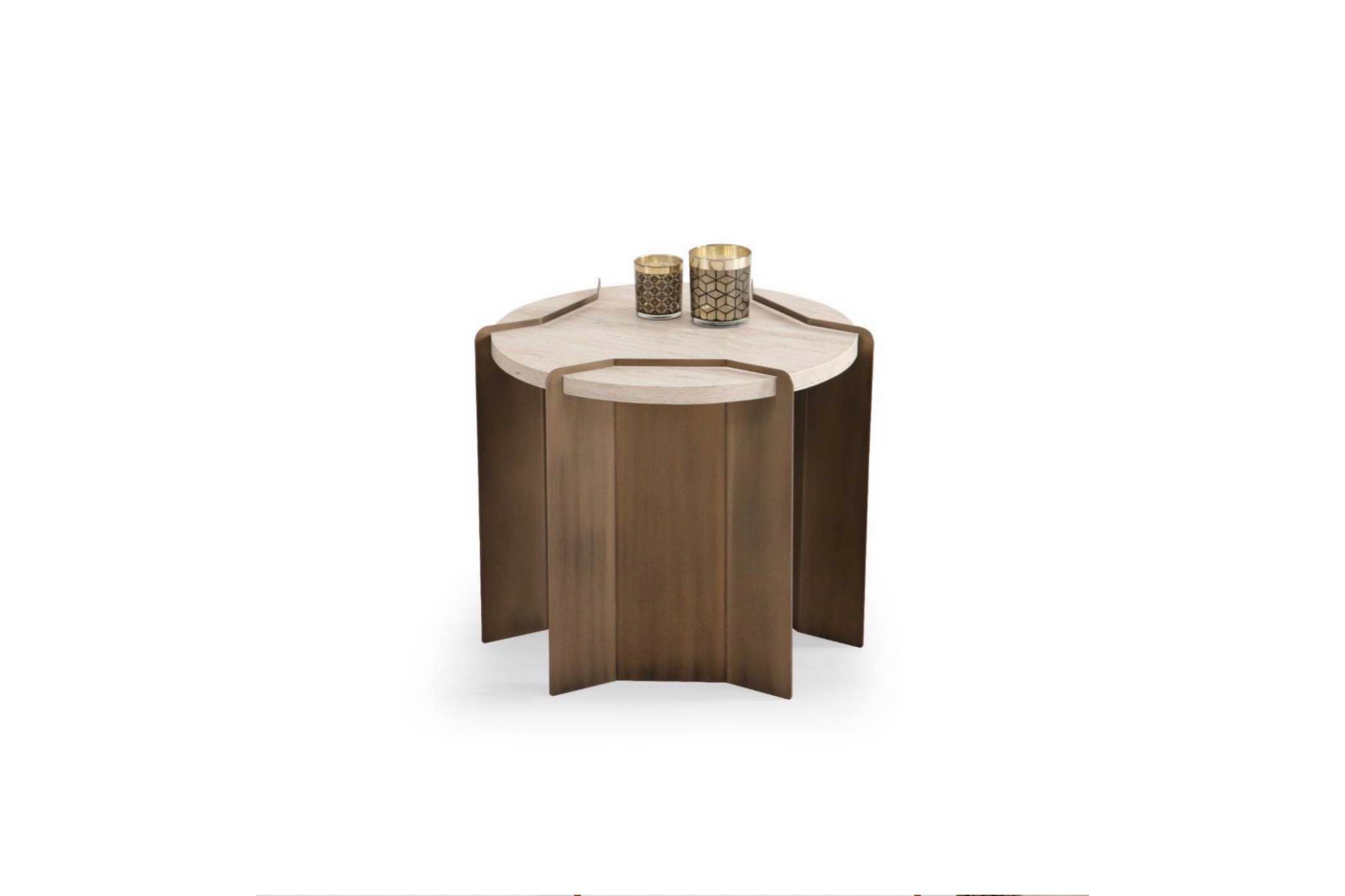 MOLLY TRAVERTİNE YAN SEHPA