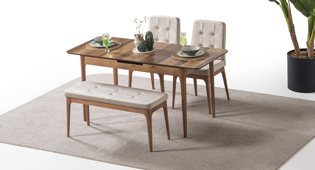 NAİROBİ  CEVİZ MASA TAKIMI