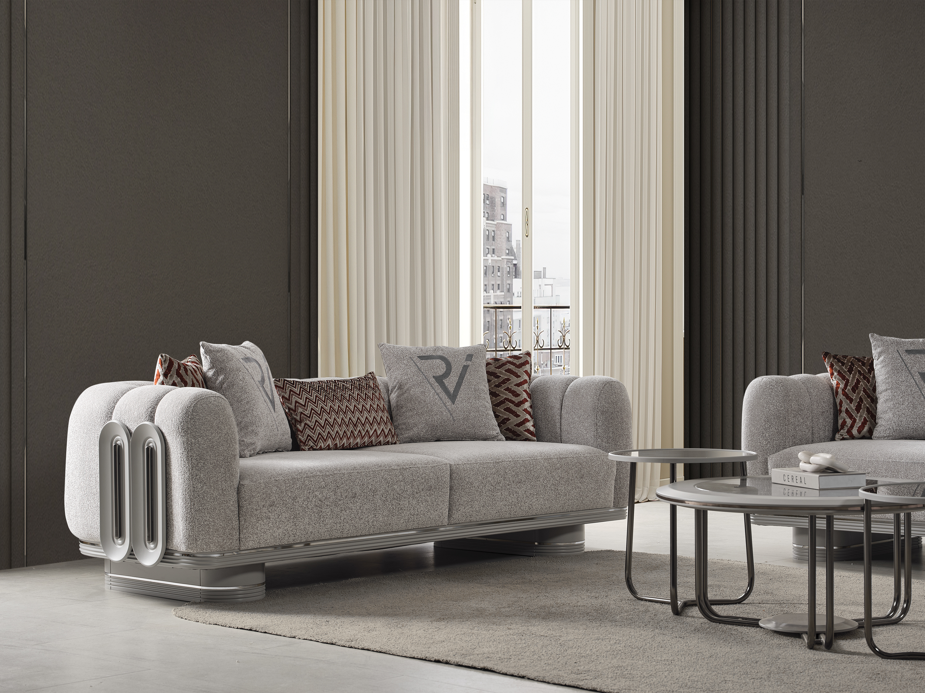 PRADA SİS GRİ KOLTUK TAKIMI