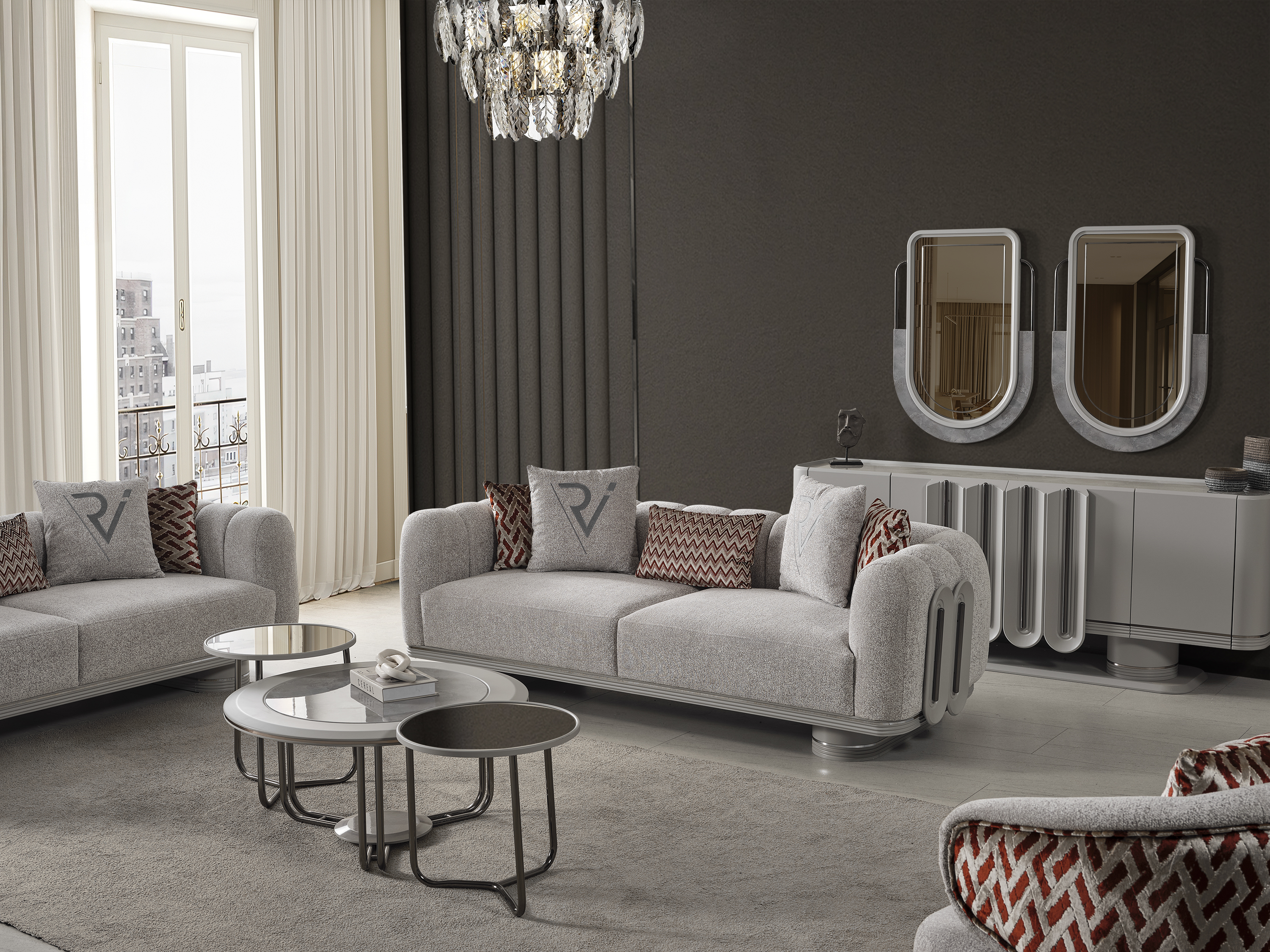 PRADA SİS GRİ KOLTUK TAKIMI