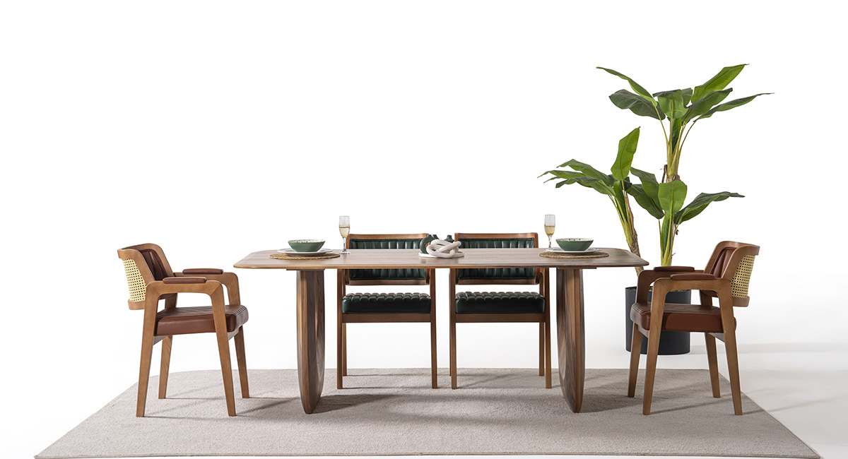 TRİLYE CEVİZ MASA TAKIMI