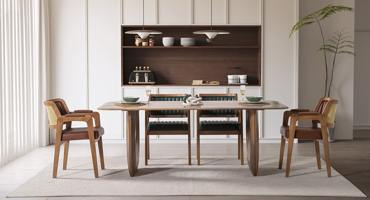 TRİLYE CEVİZ MASA TAKIMI