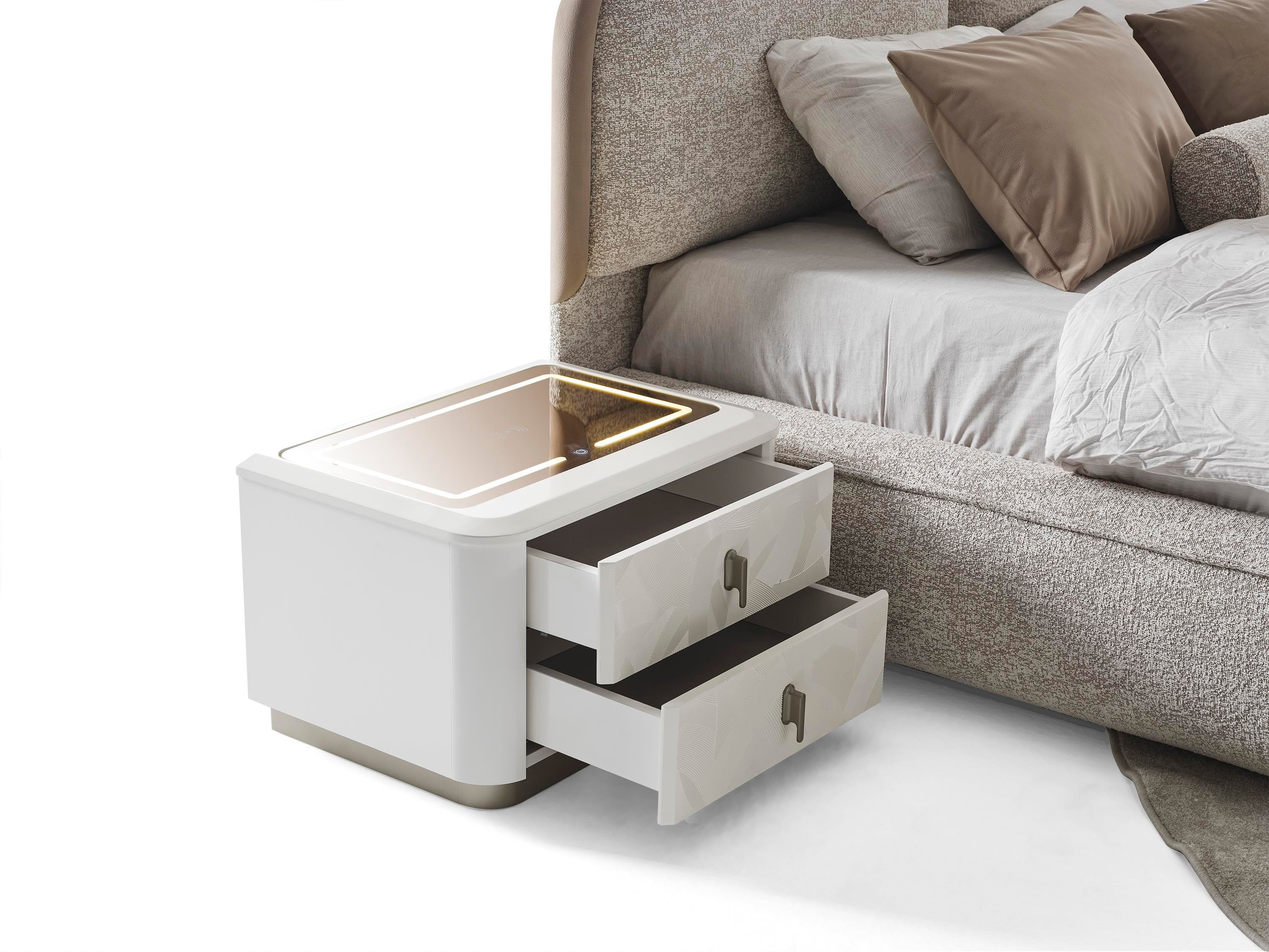 VOYAGE KOMODİN  LEDLİ CAMLI