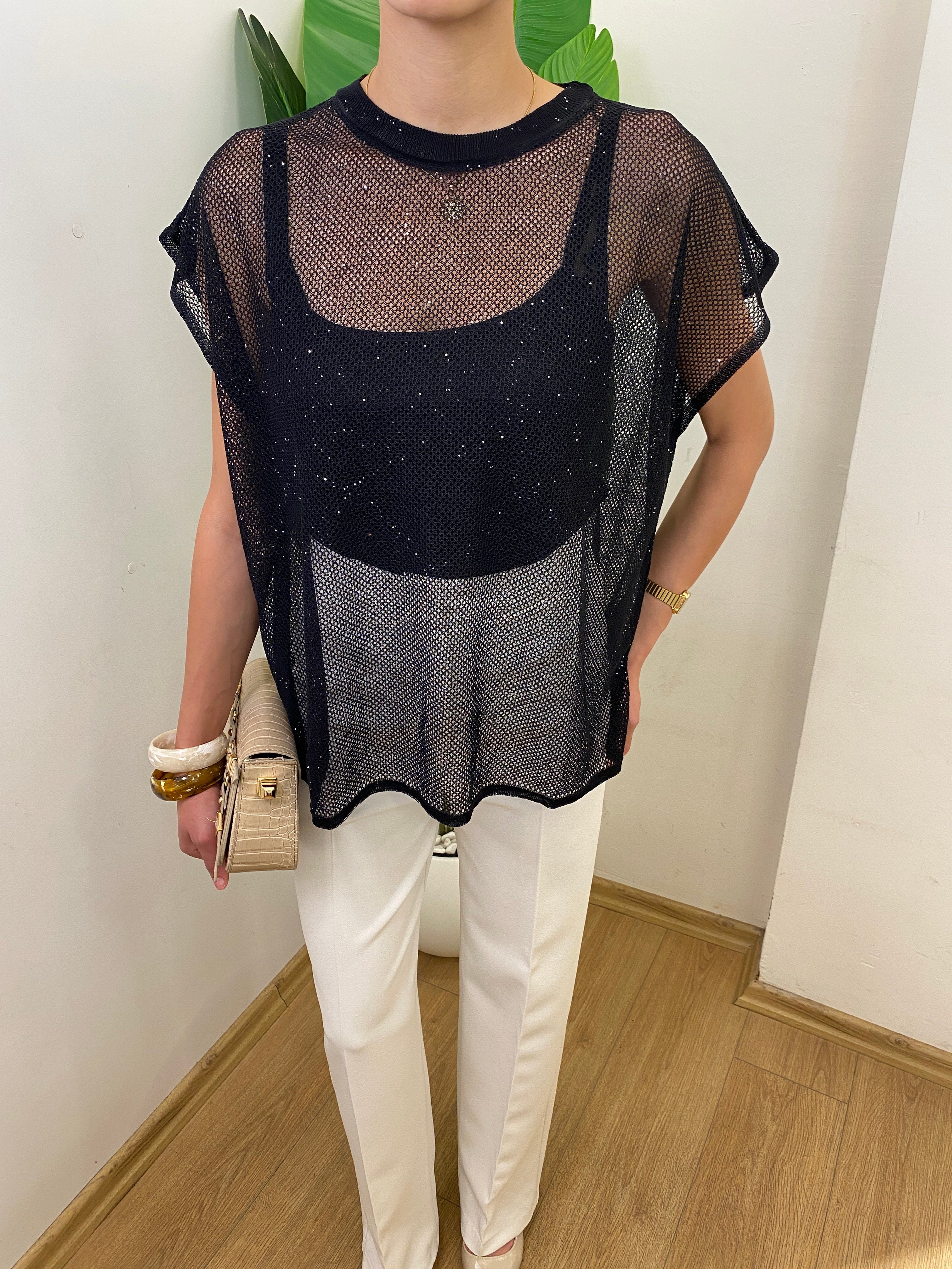 AJURLU TRİKO BLUZ