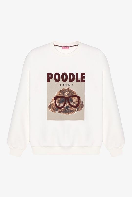 Baskı ve Nakış Detaylı Sweatshirt