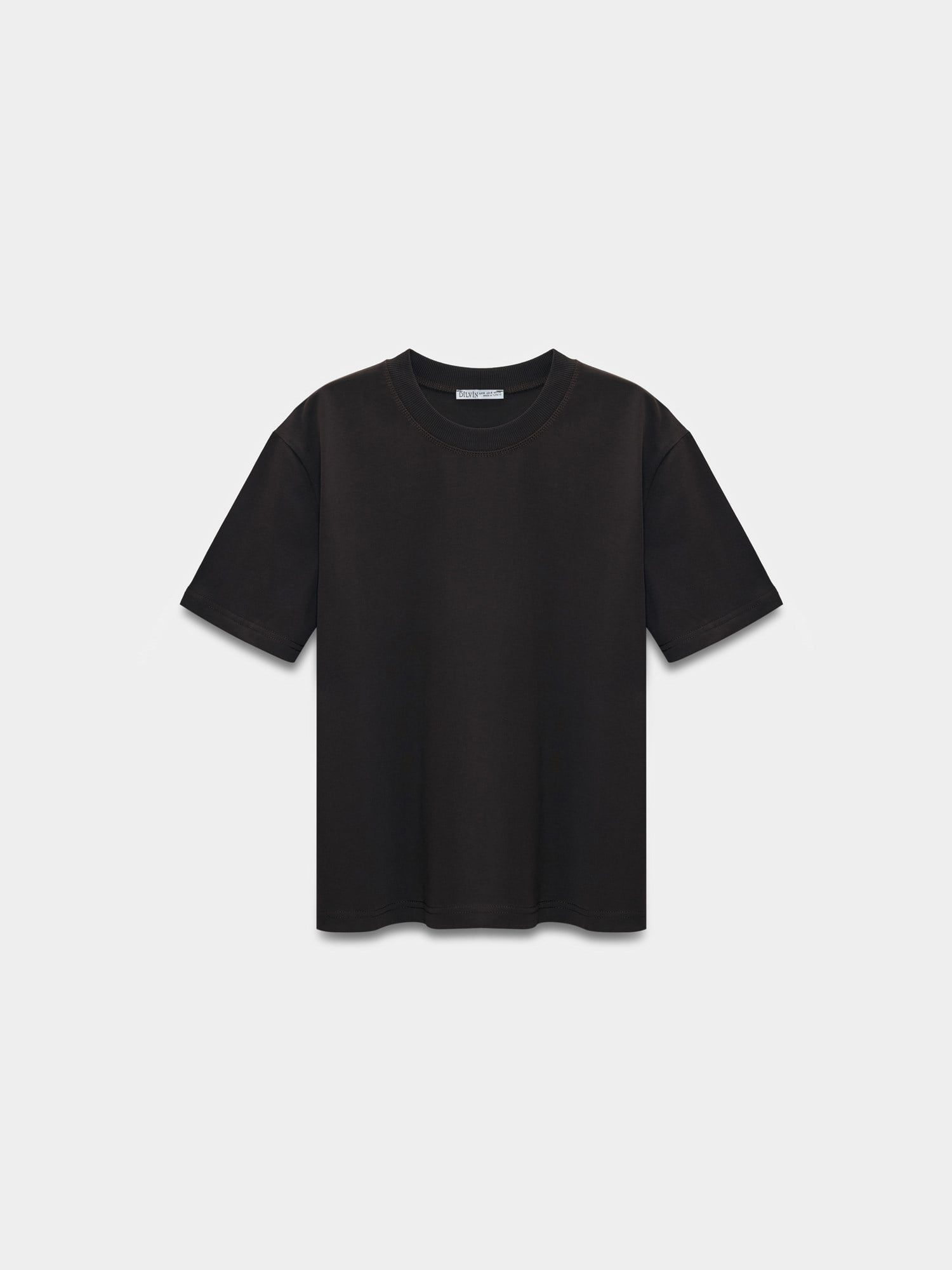 Dekoratif Dikişli Bisiklet Yaka Tshirt