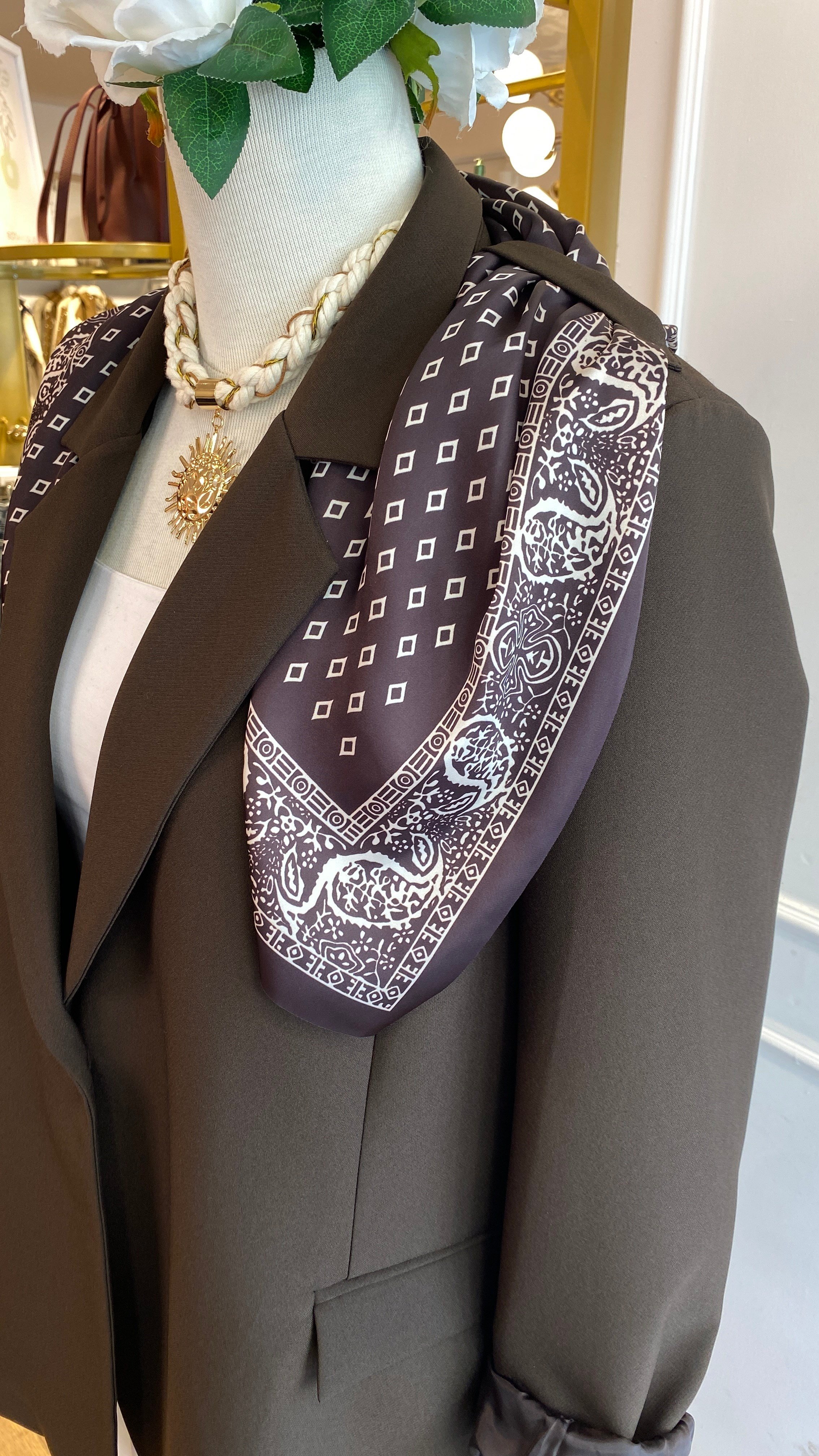 FULAR DETAYLI BLAZER CEKET