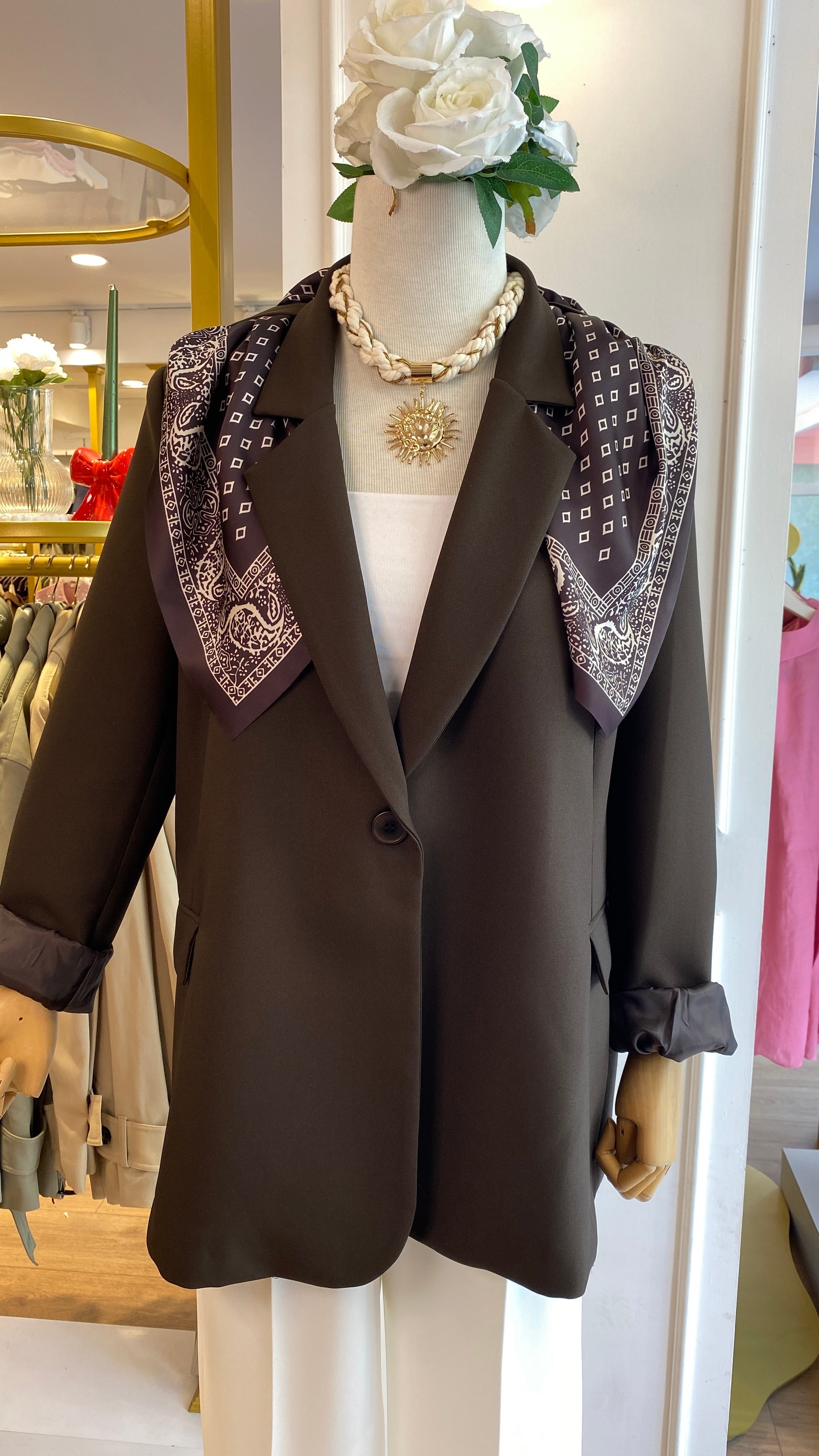 FULAR DETAYLI BLAZER CEKET