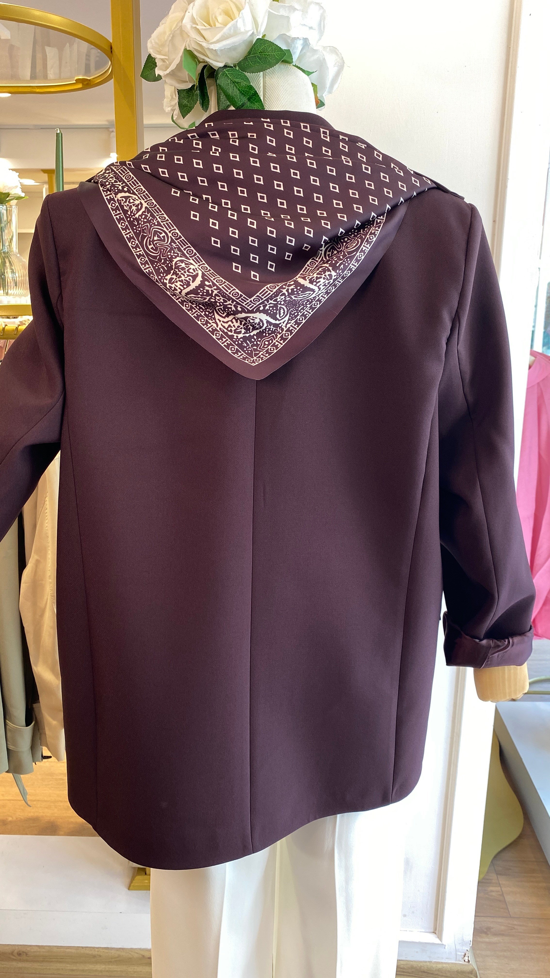 FULAR DETAYLI BLAZER CEKET