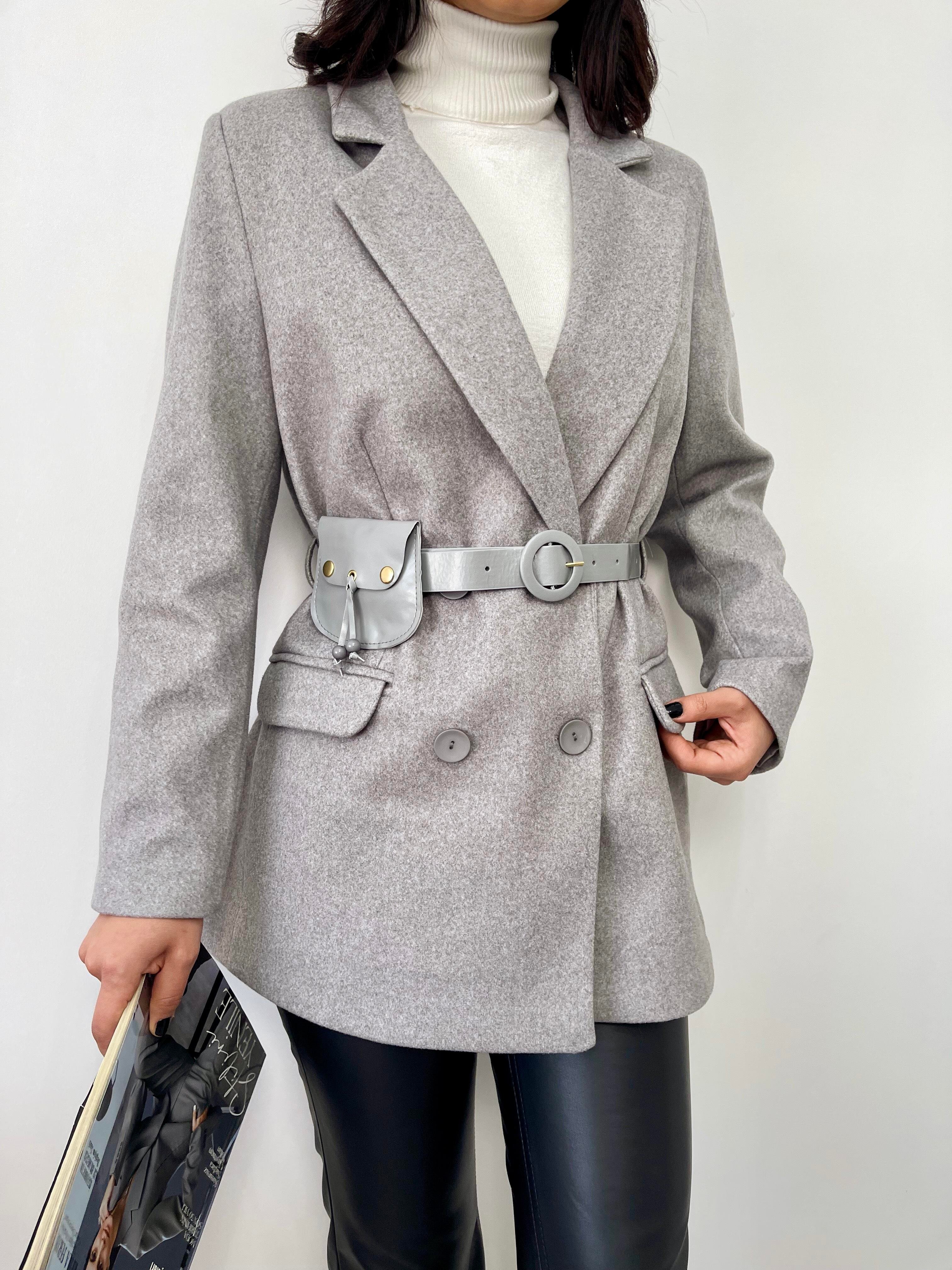 Gri Renk Astarlı Blazer Ceket