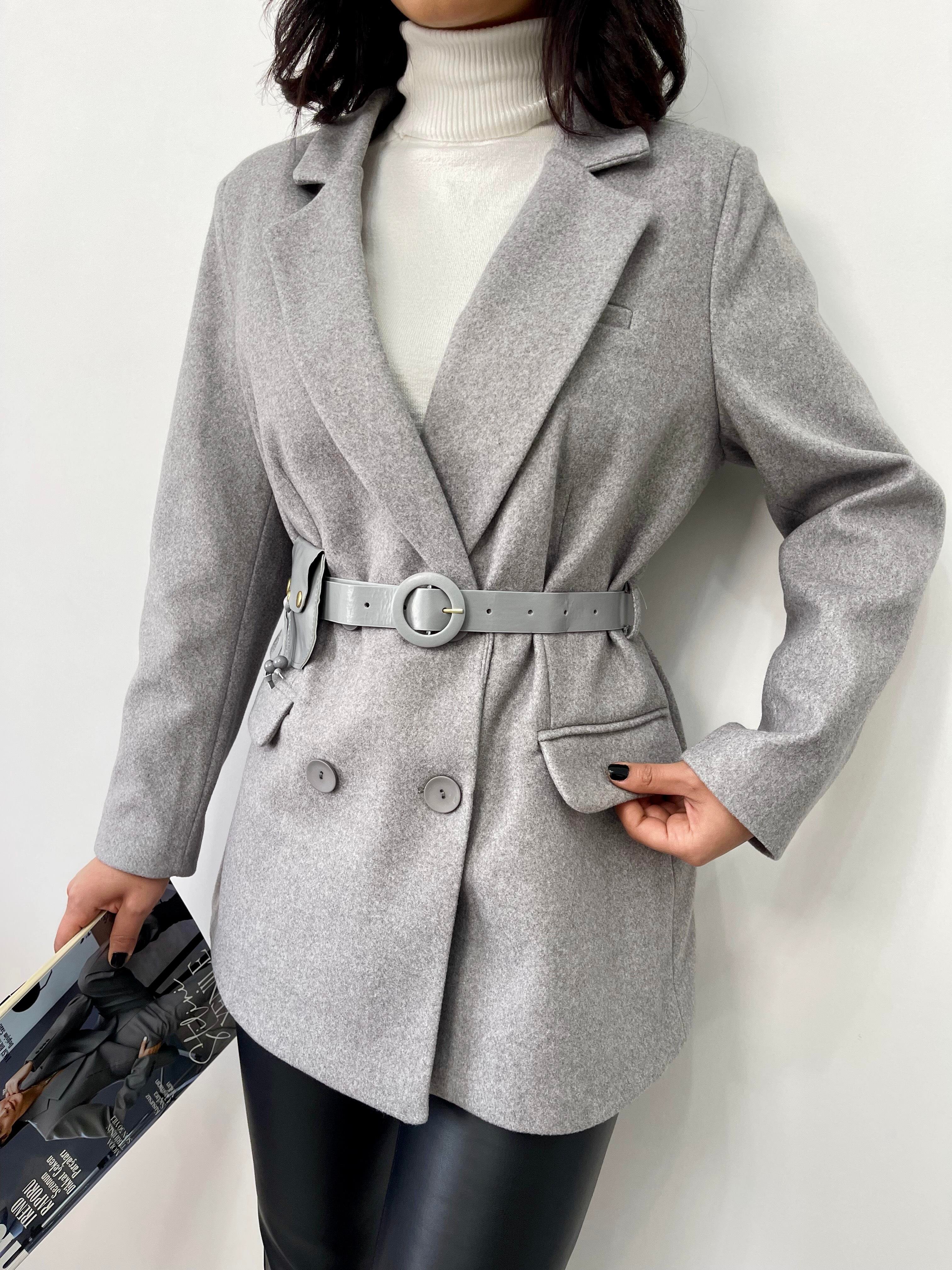 Gri Renk Astarlı Blazer Ceket