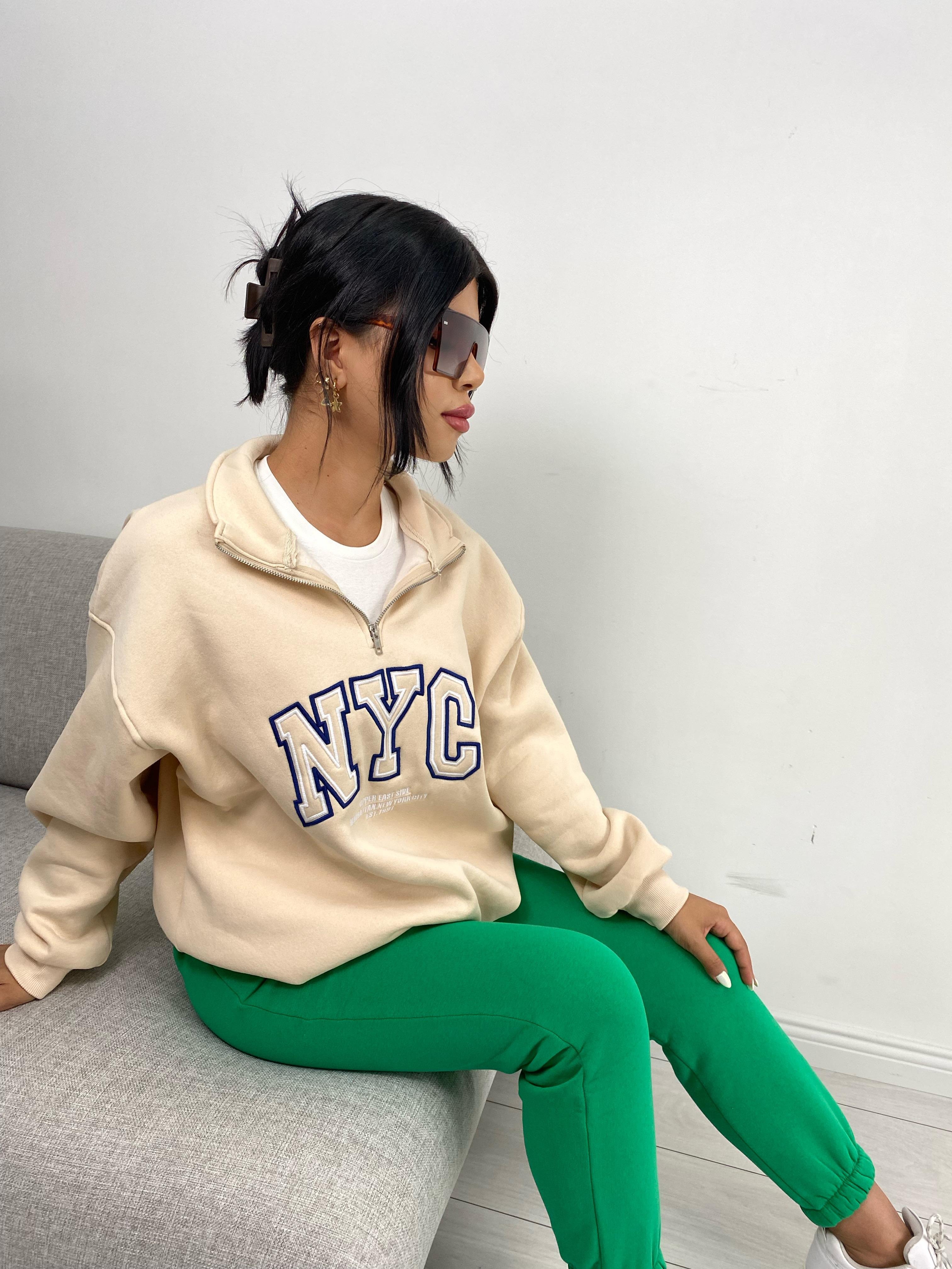 İçi Polarlı Baskılı Sweatshirt