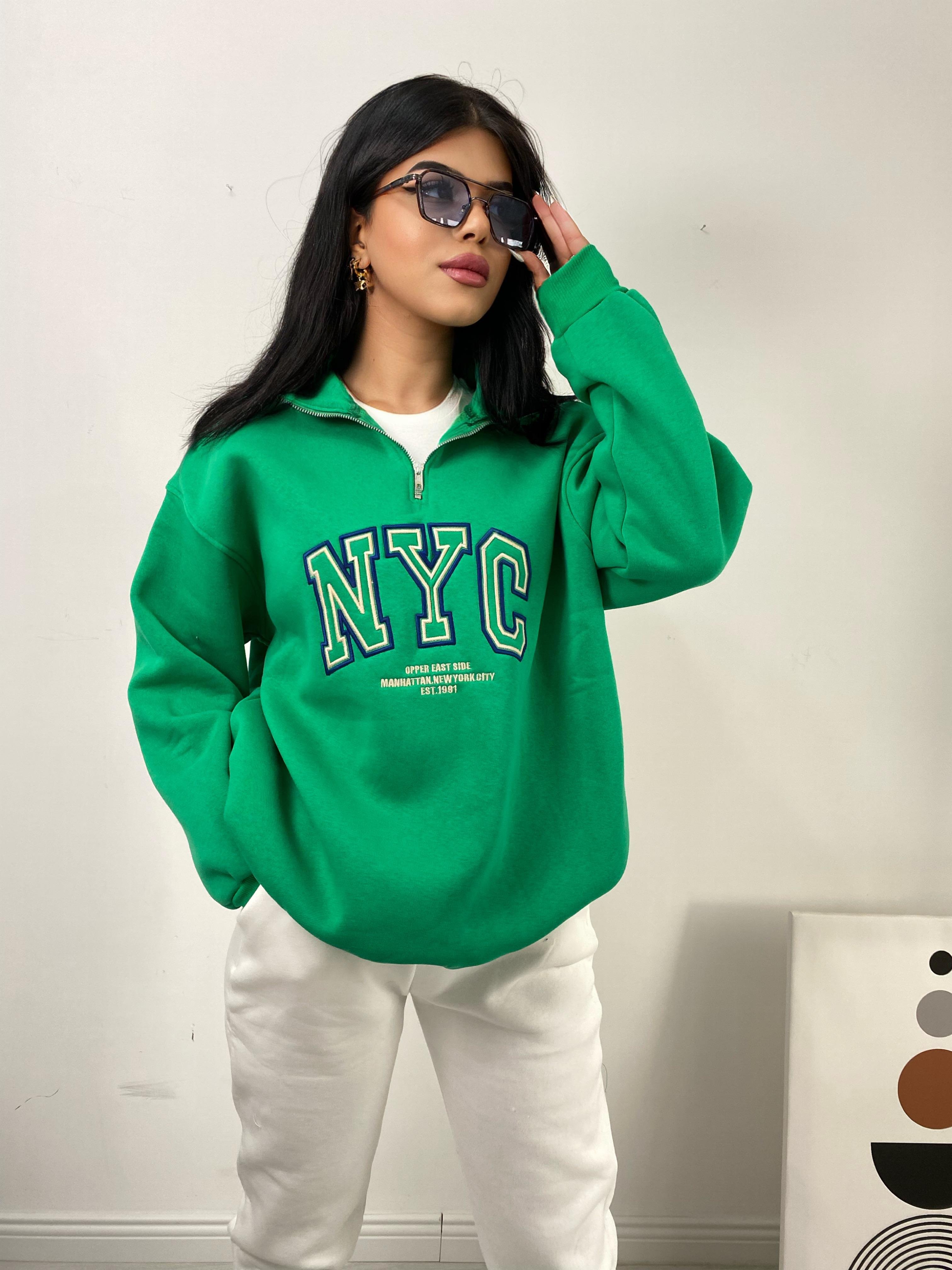 İçi Polarlı Baskılı Sweatshirt