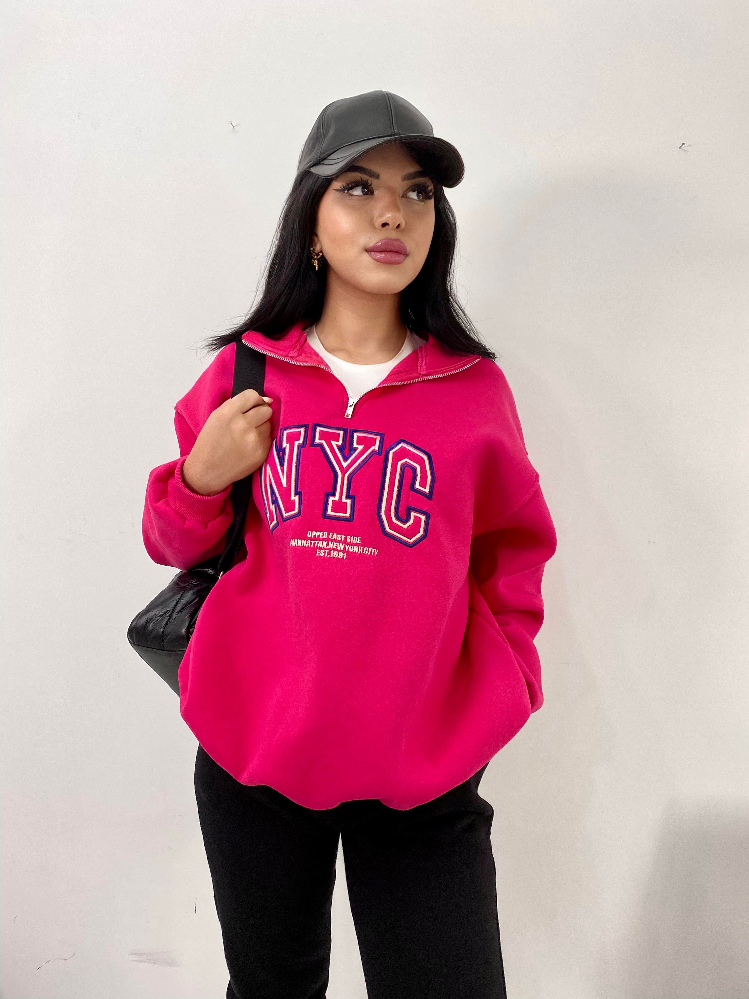 İçi Polarlı Baskılı Sweatshirt