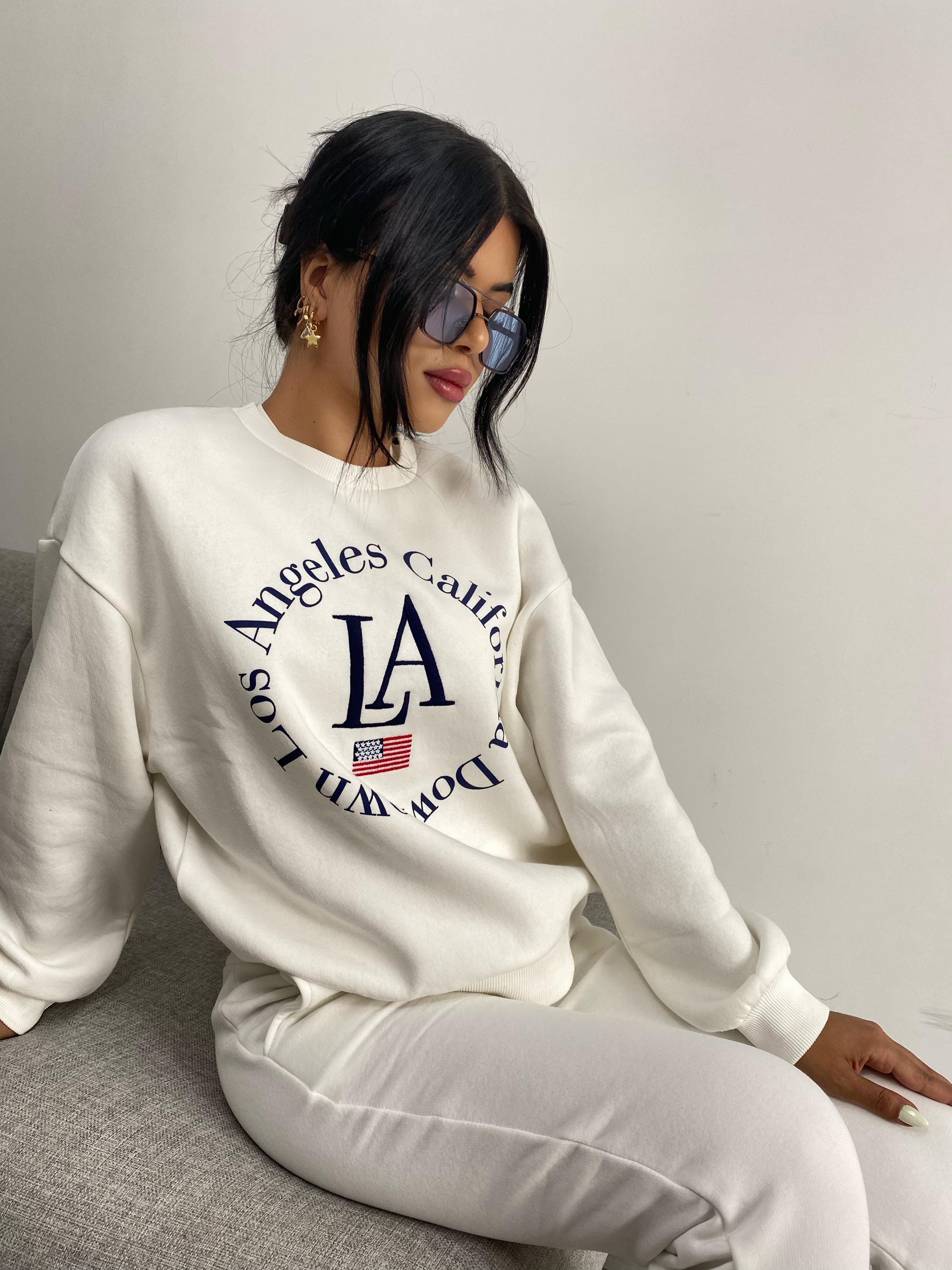 İçi Şardonlu California Baskılı Sweatshirt