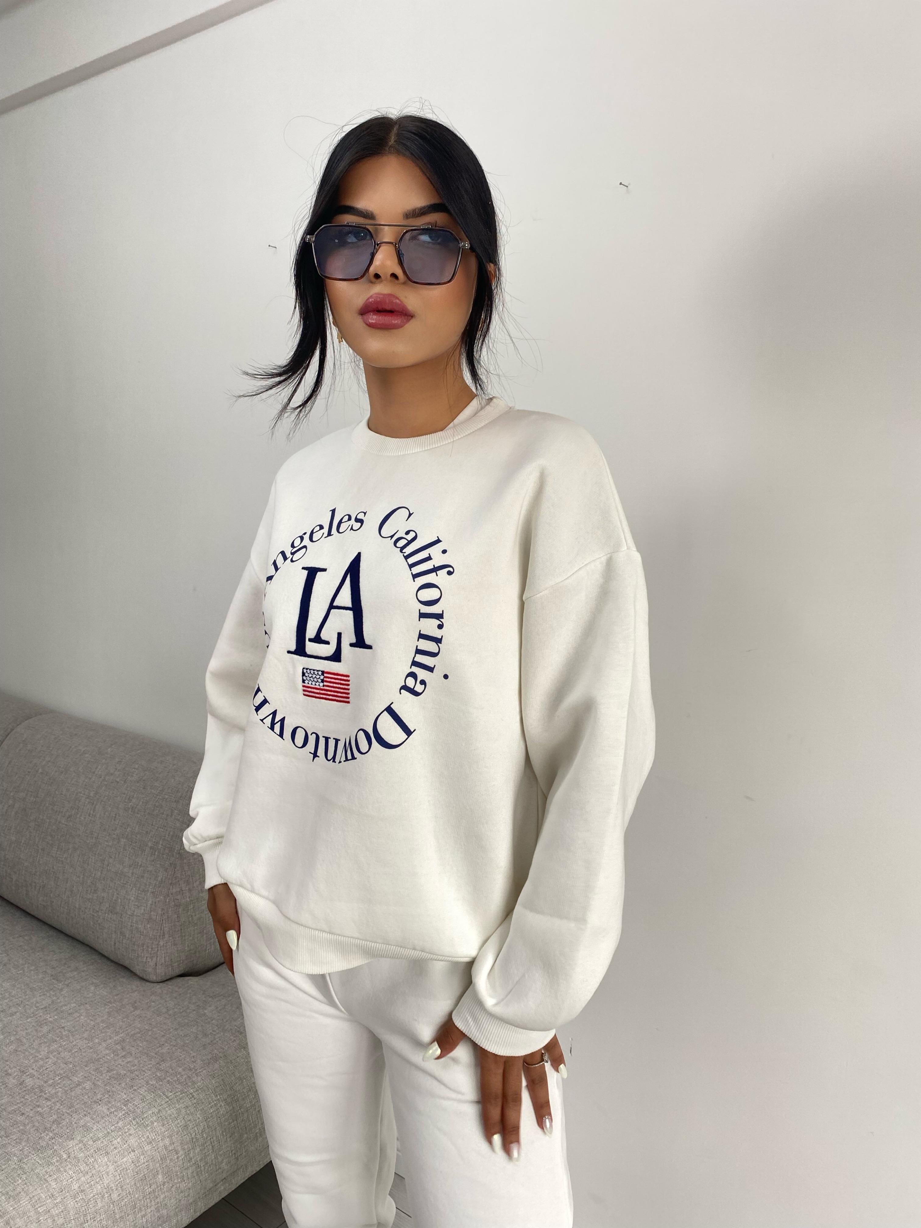 İçi Şardonlu California Baskılı Sweatshirt