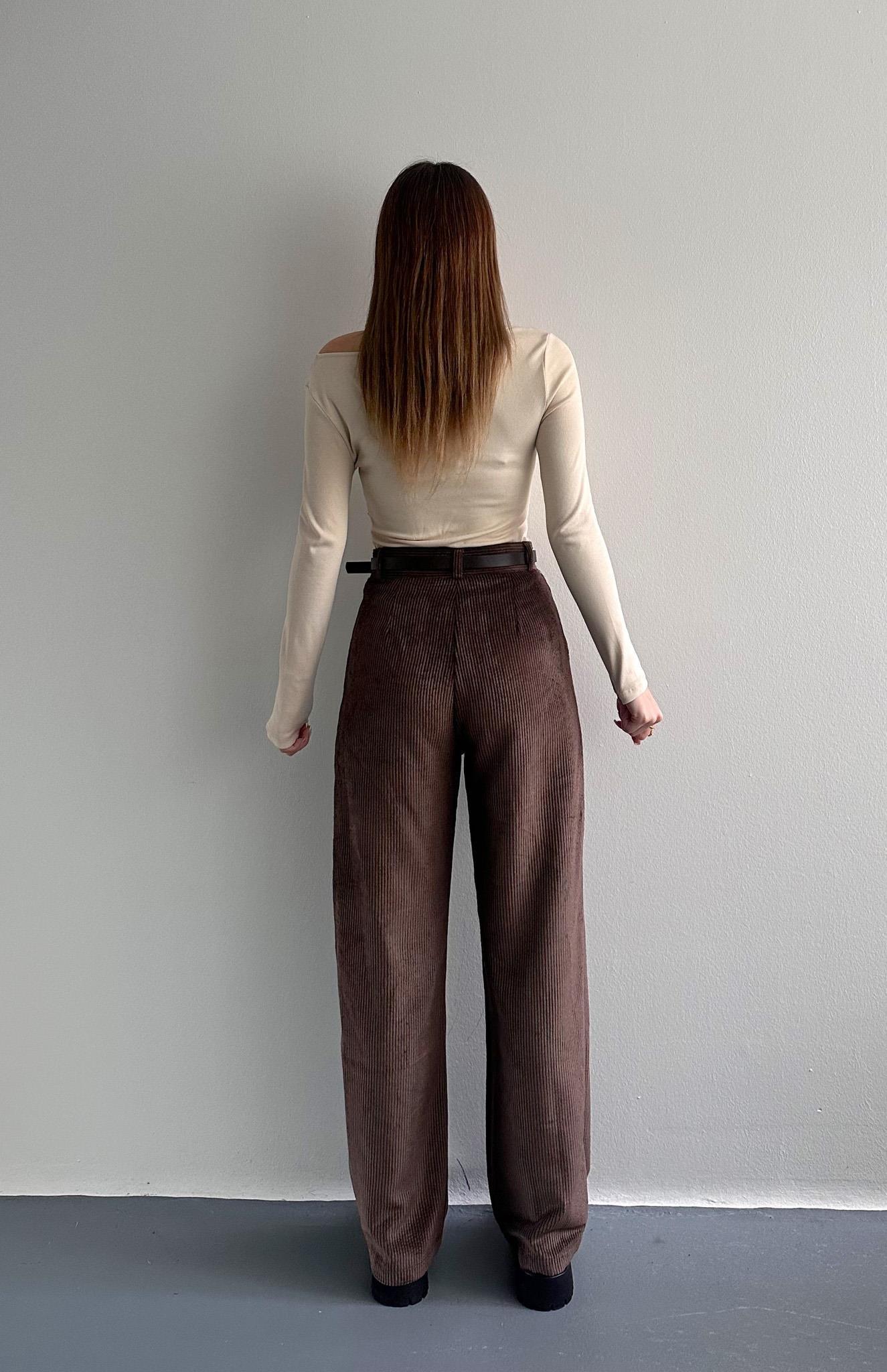 Kemerli Fitilli Pantolon
