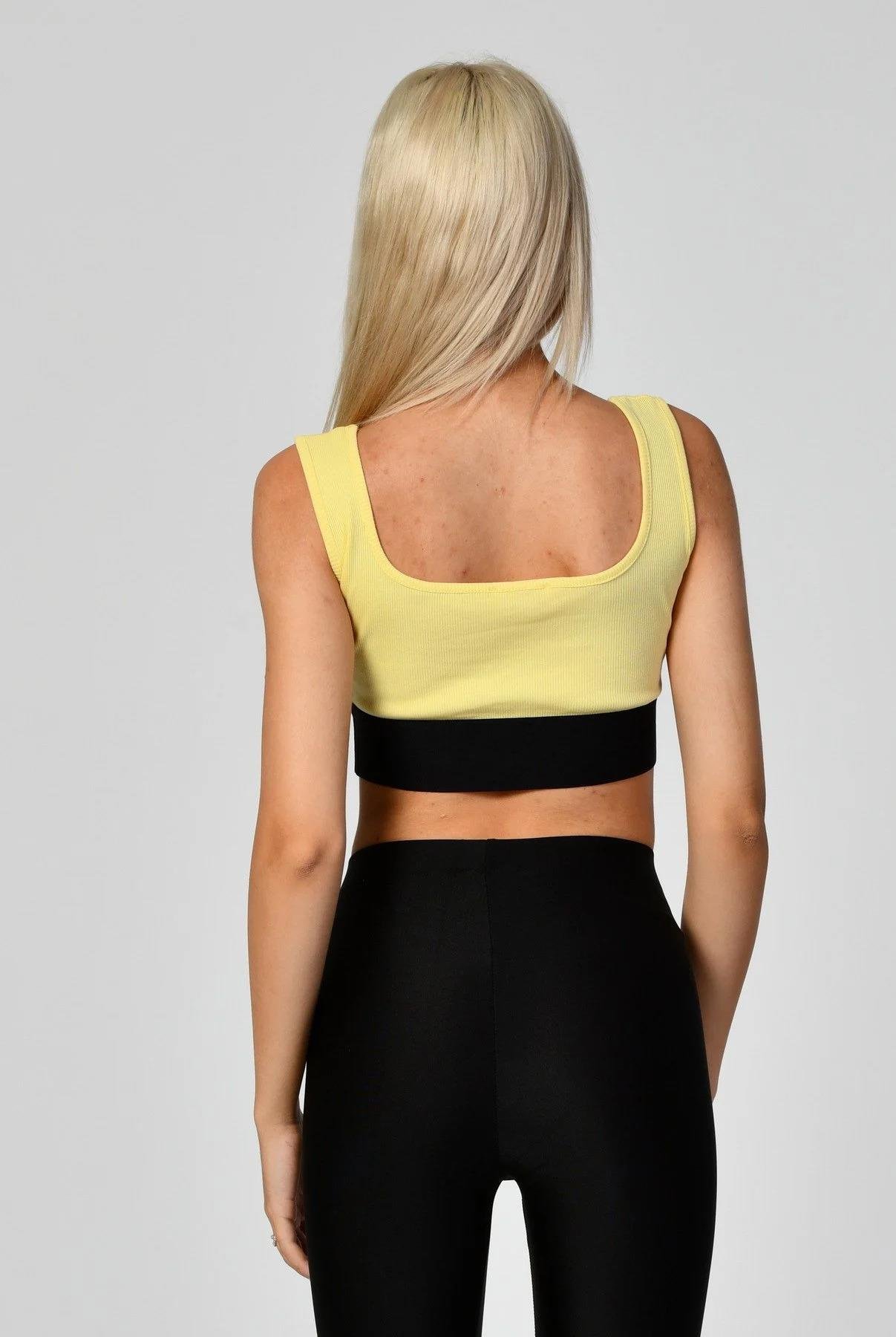 Lastik Detaylı Crop Top Atlet