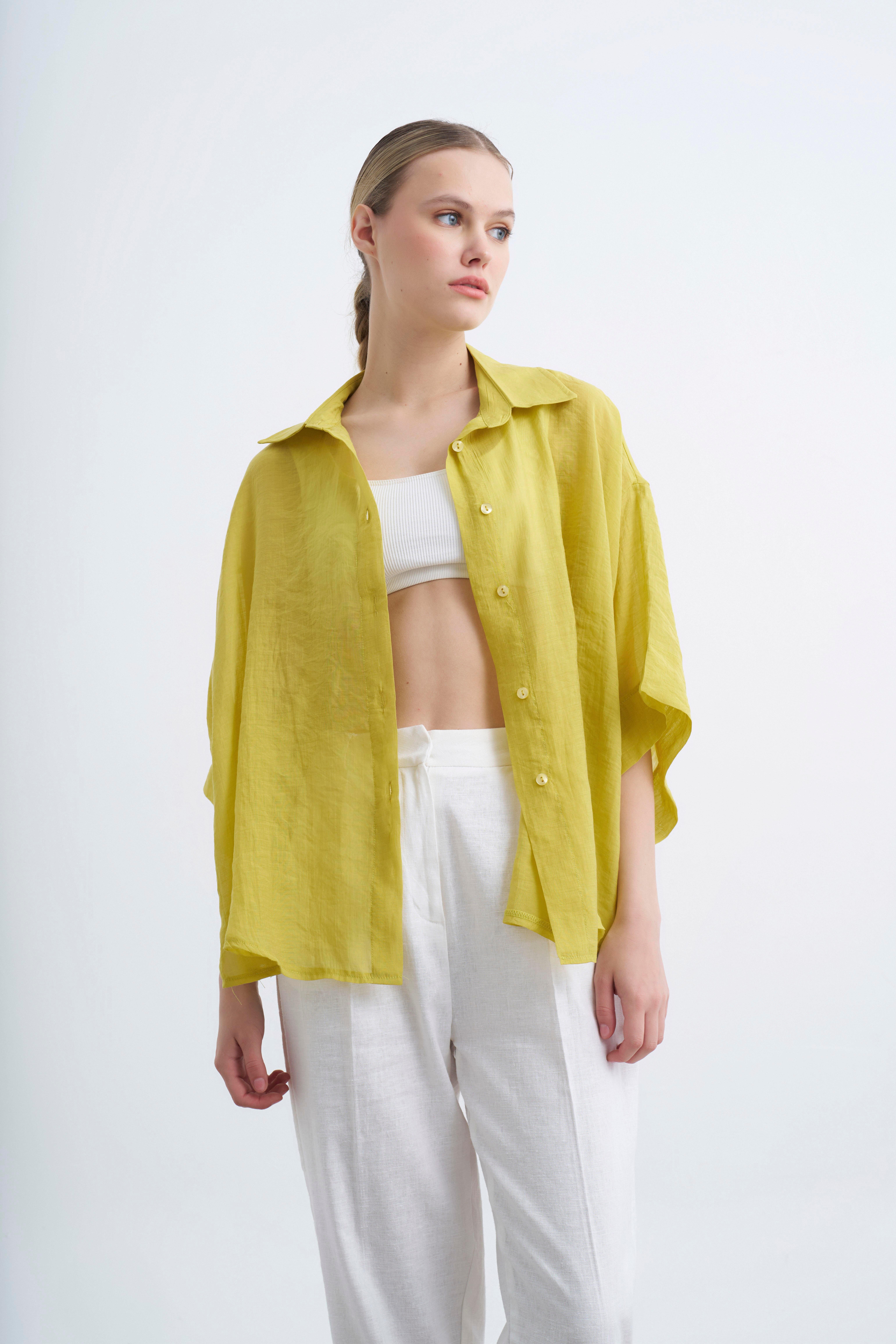OVERSIZE İPEKSİ GÖMLEK