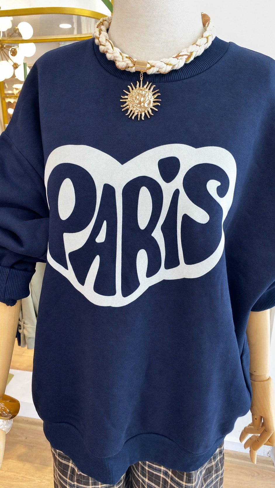 Paris Baskılı Oversize Sweatshirt