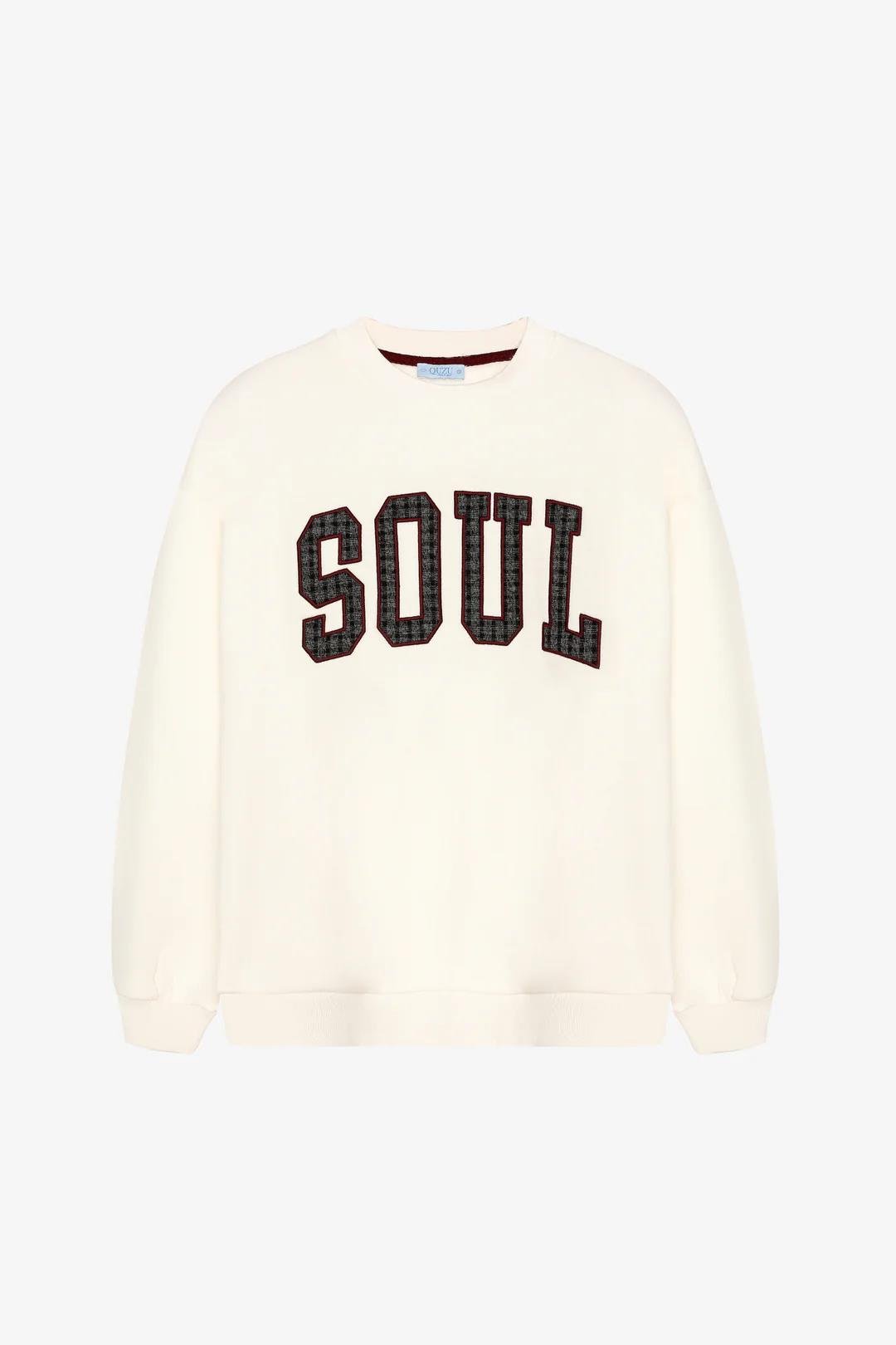 Soul Nakışlı Oversize Sweatshirt