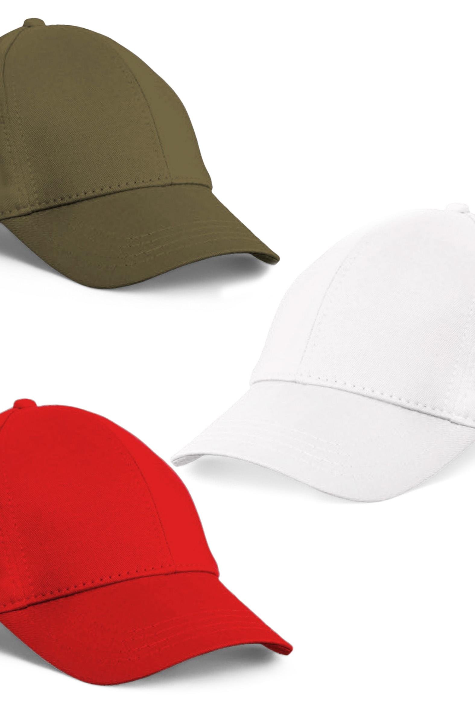  Unisex 3'lü Set Haki,Kırmızı ve Beyaz Renk Beyzbol Şapka